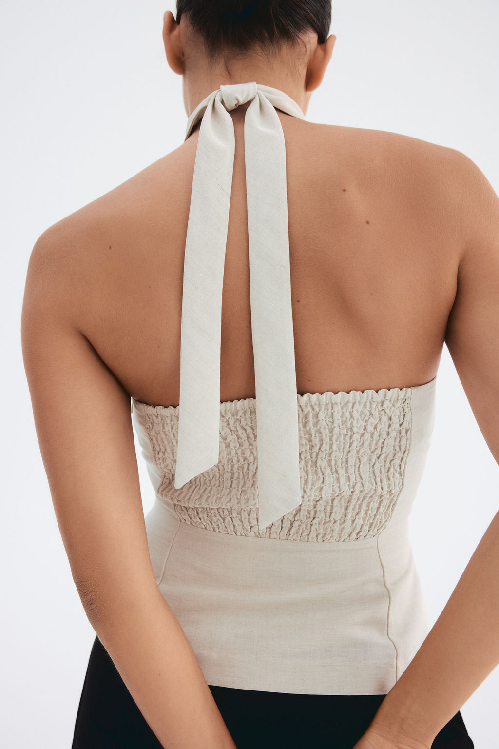 Top halter en mezcla de lino - H&m фото 5