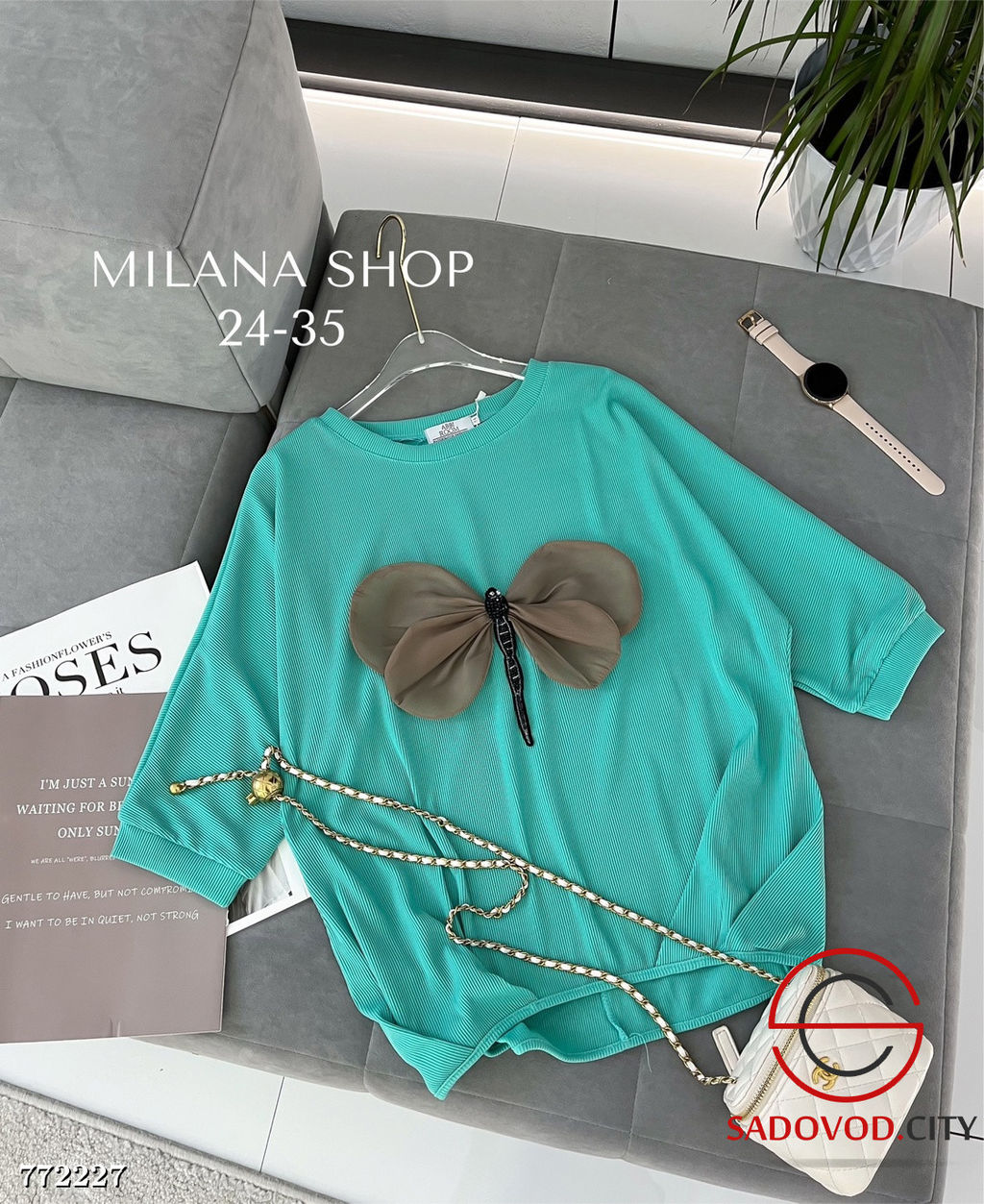 Жеснкая блузка с апликацией - Zum ming фото 2