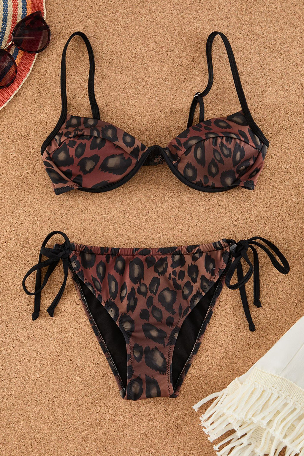Leopar Desenli V Telli Balconette Kapl_ Brazilian Normal Bel Bikini Tak_m_ TBESS25BT00033 - Trendyolmilla фото 5