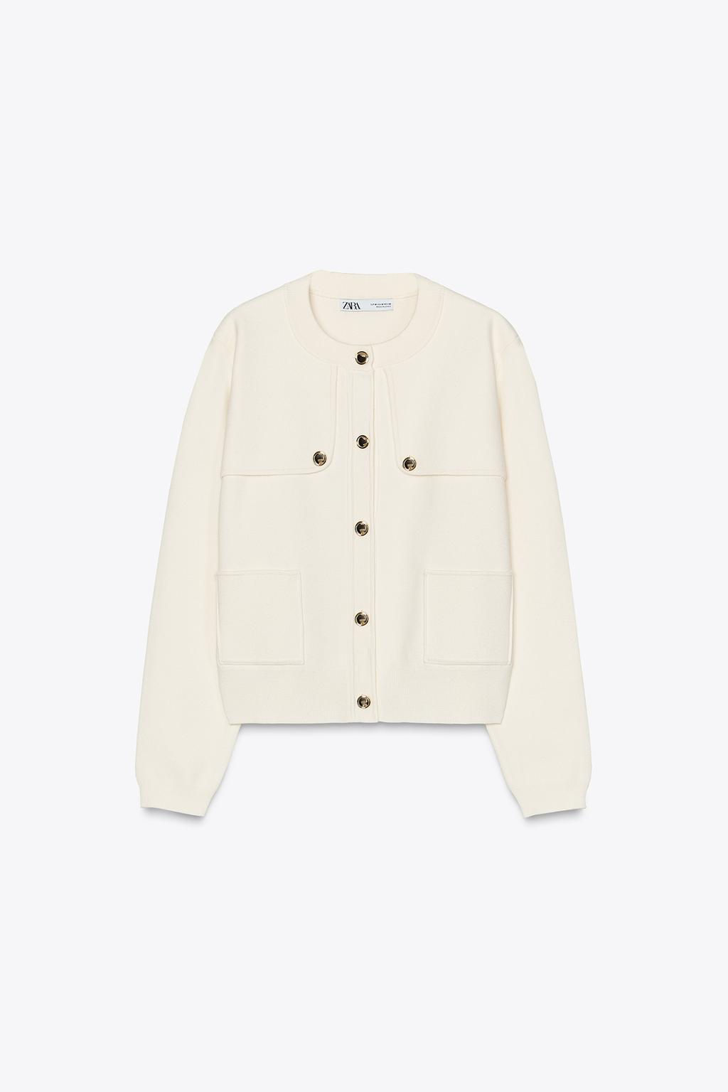 KNIT CARDIGAN WITH GOLDEN BUTTONS - Zara фото 5