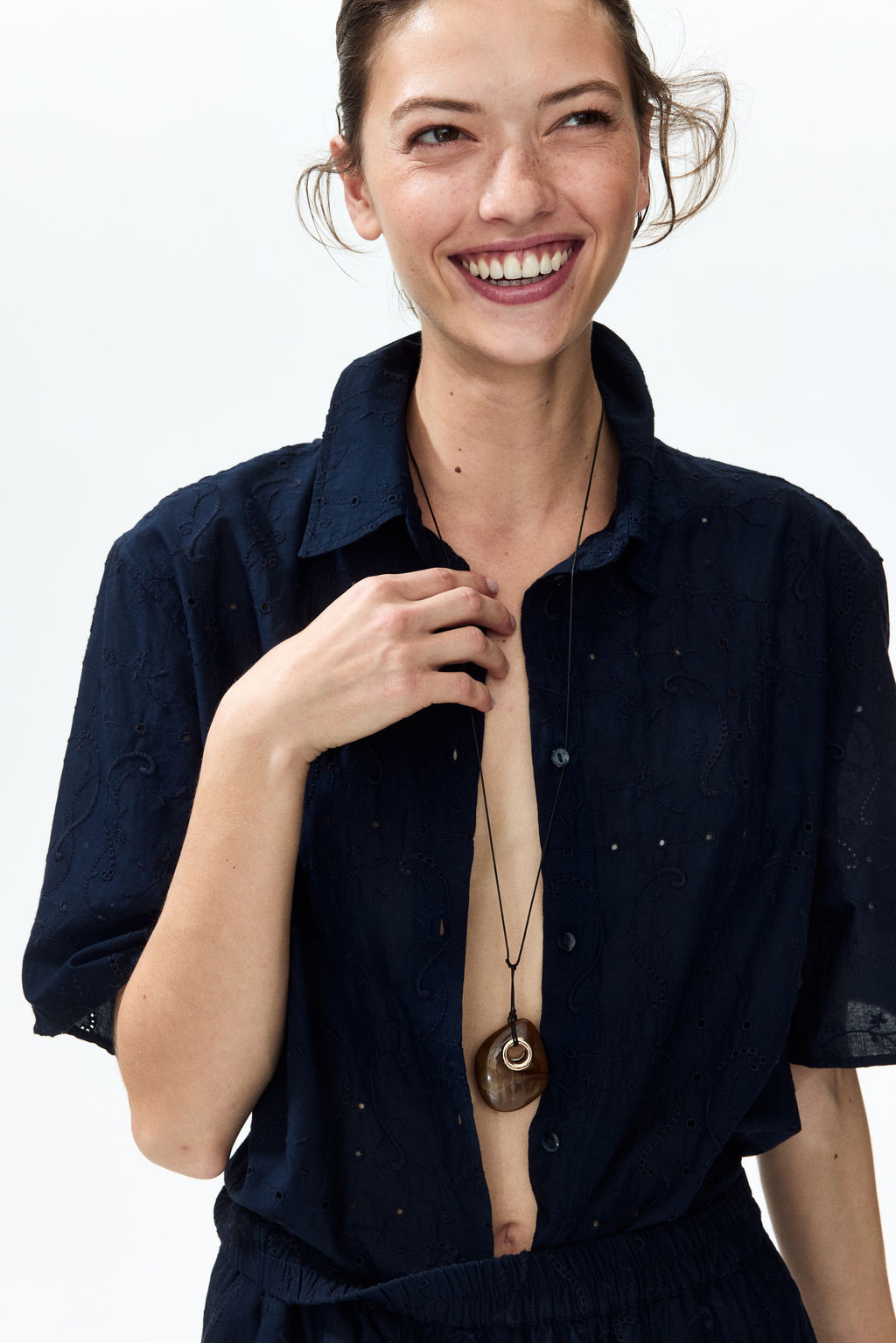 Oversized broderie anglaise shirt - H&m фото 3