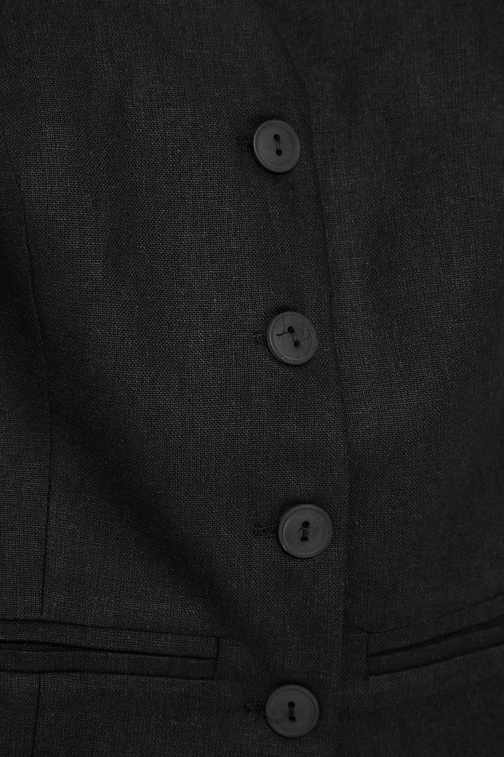 TRENDYOLMILLA Ac?k Haki Fitted Keten Gorunumlu V Yaka Crop Dokuma Yelek TWOSS25YE00028  фото 13