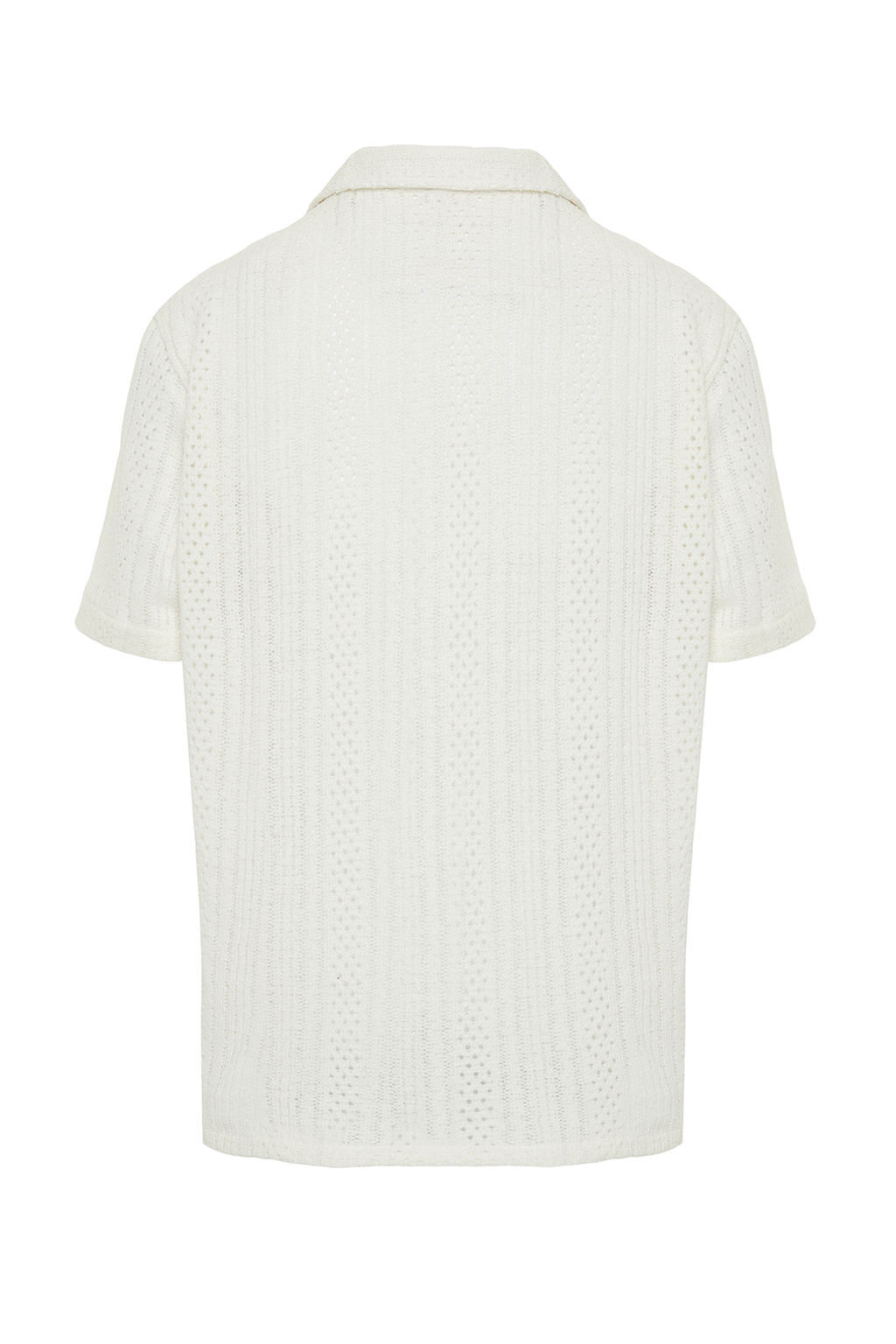 Trendyolmilla Man Ekru Regular Fit Apas Yaka Triko Gorunumlu Gomlek TMNSS24GO00026  фото 9