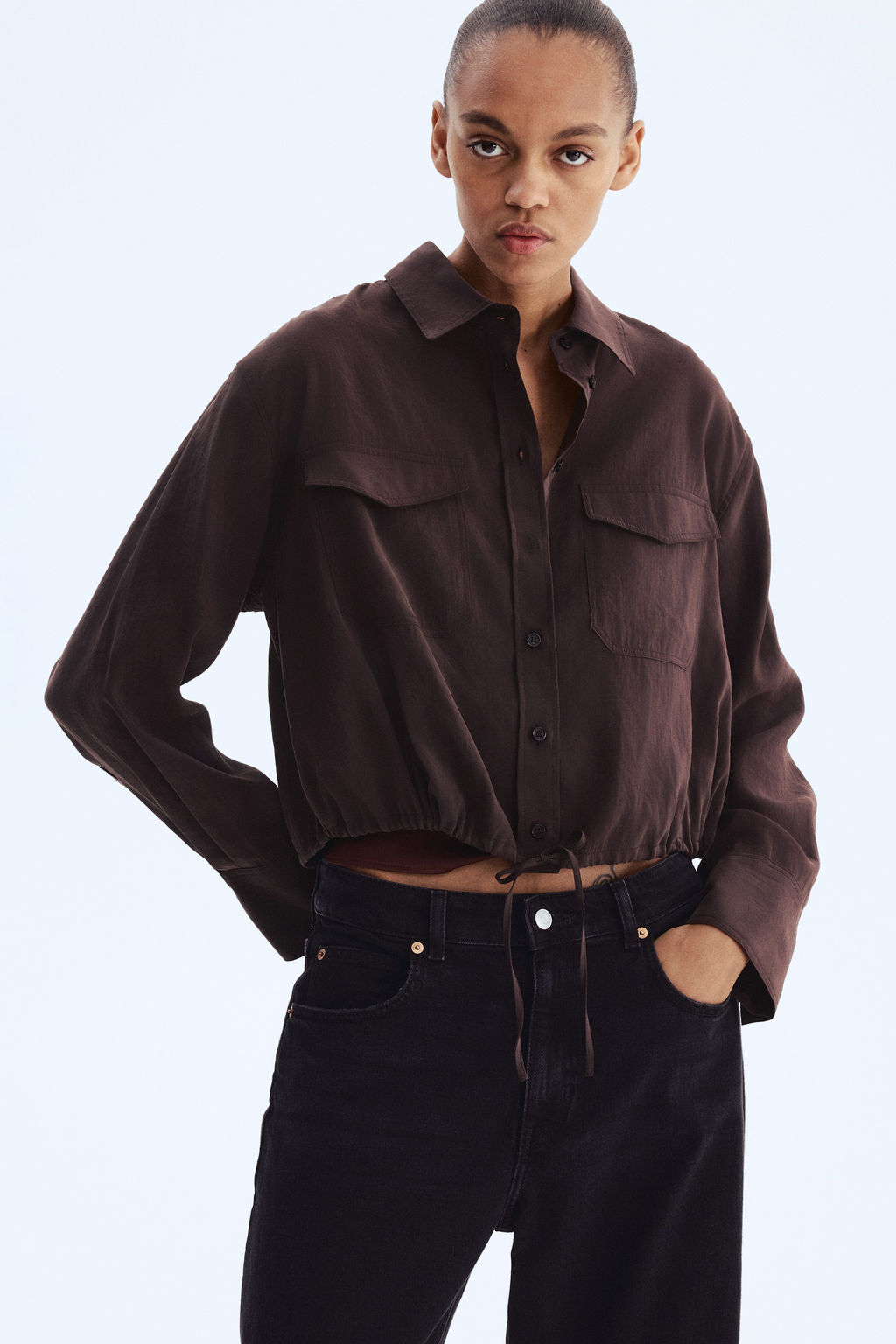 Camisa con cord?n de ajuste - H&m фото 3