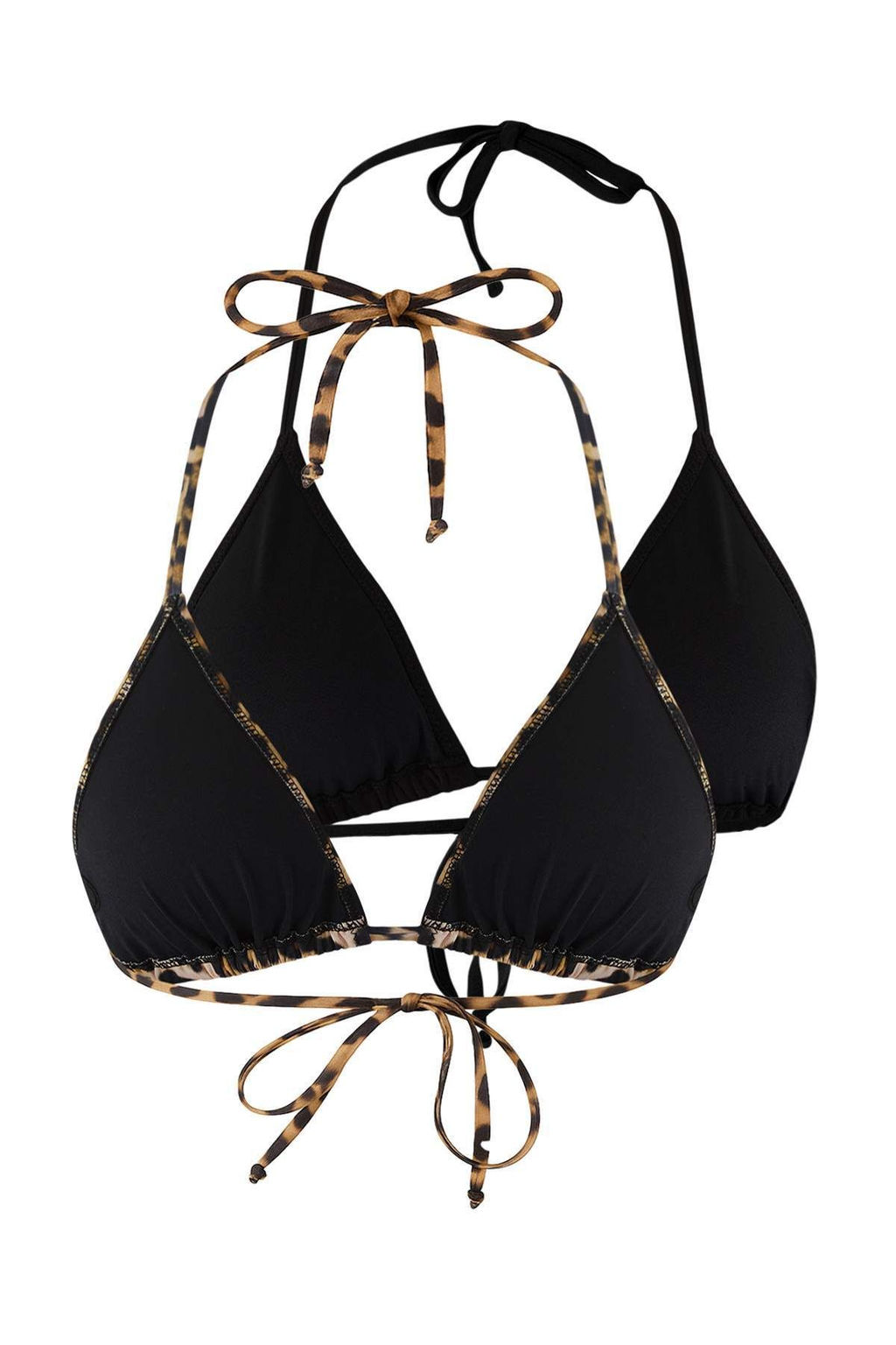 Trendyolmilla Leopar Ve Siyah 2li Ucgen Bikini Ustu TBESS25BU00074 фото 9