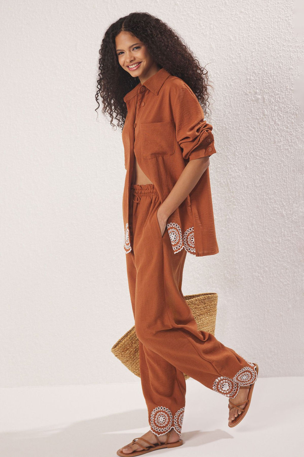 Trendyolmilla Kiremit Nak?s Detayl? Gomlek TWOSS25GO00110  фото 2