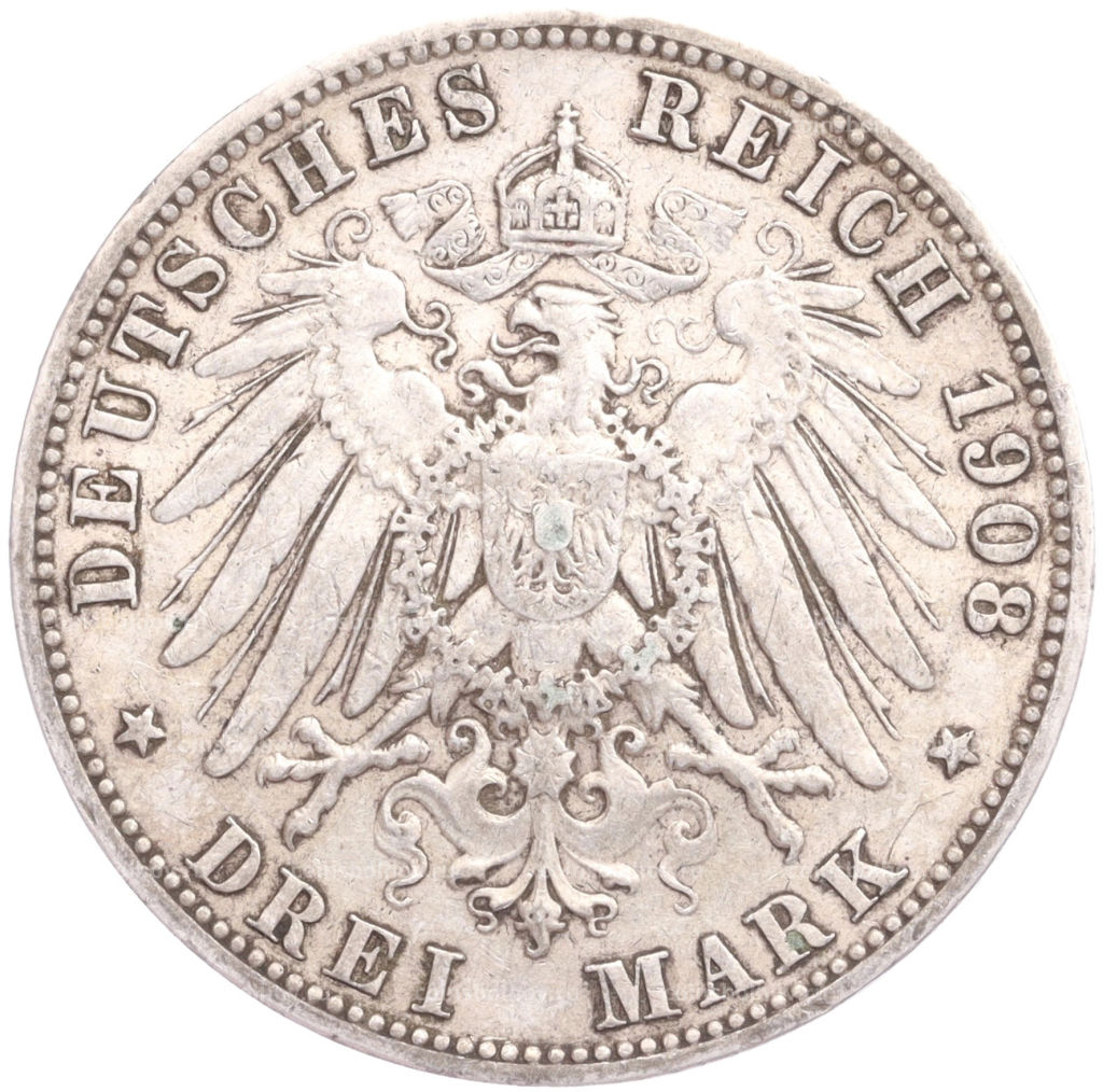 3 марки 1908 года А Германия (Пруссия)