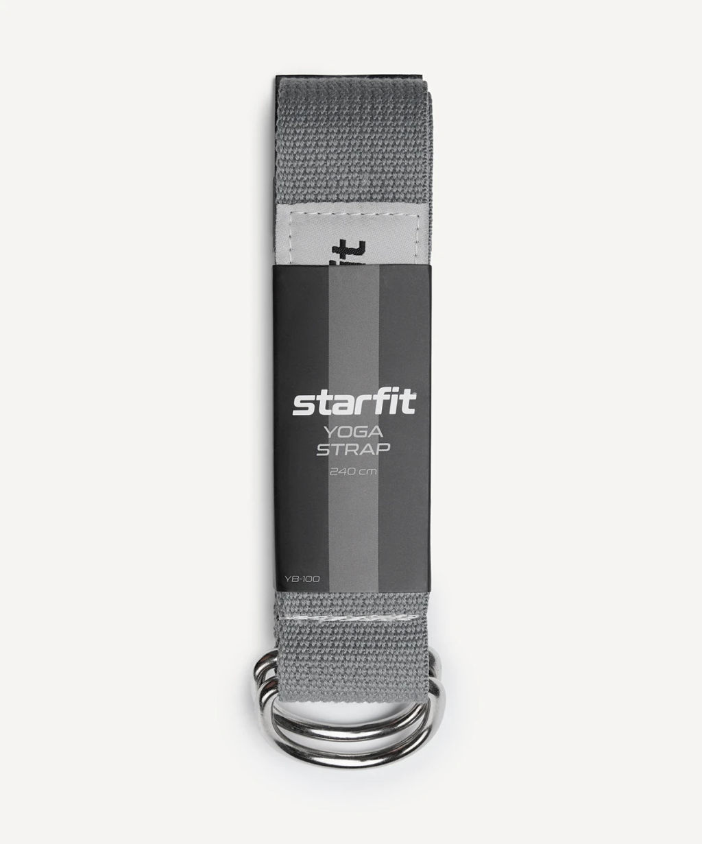 Ремень для йоги STARFIT YB-100 240 см, темно-серый