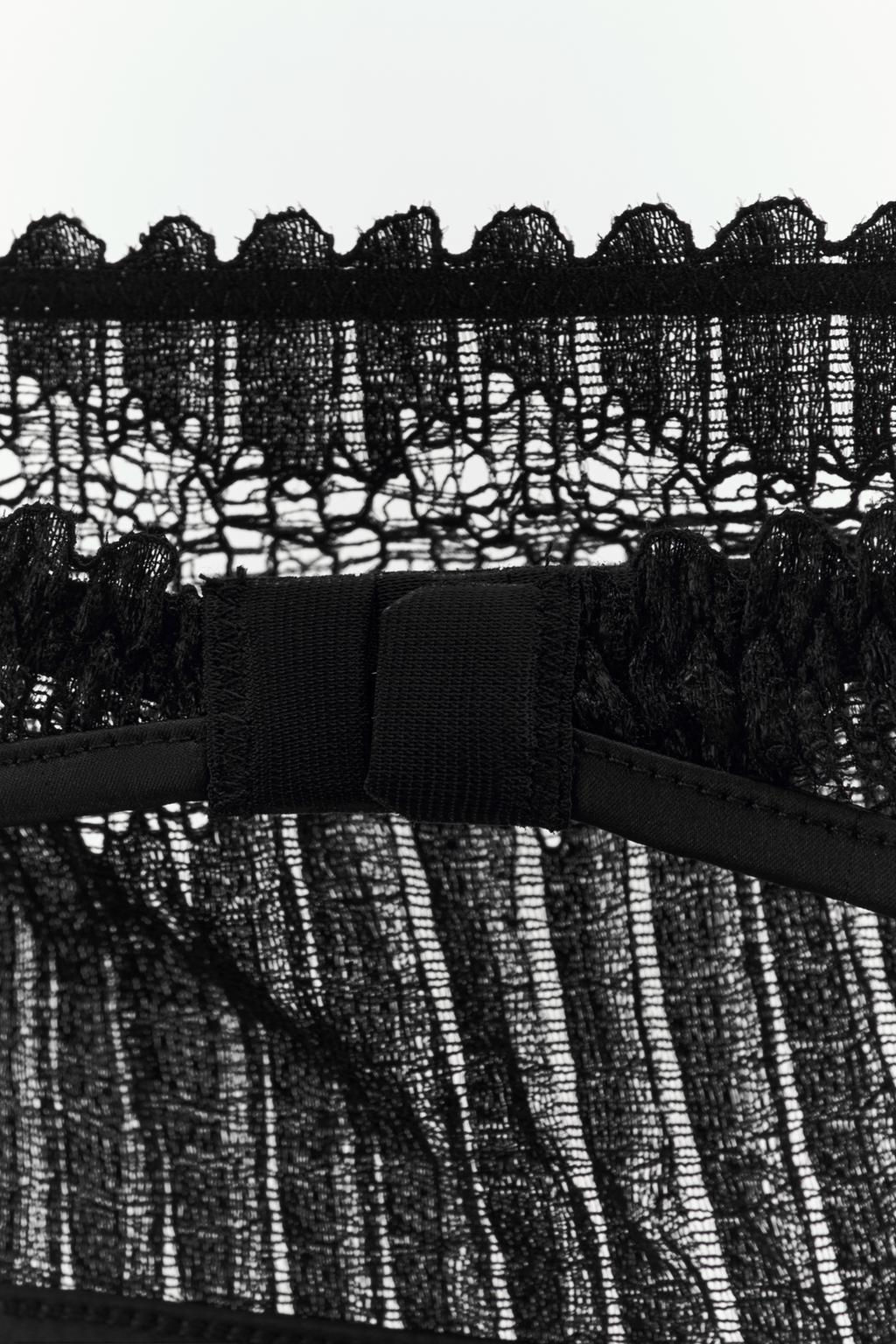 PLEATED LACE BANDEAU BRA - Zara фото 7