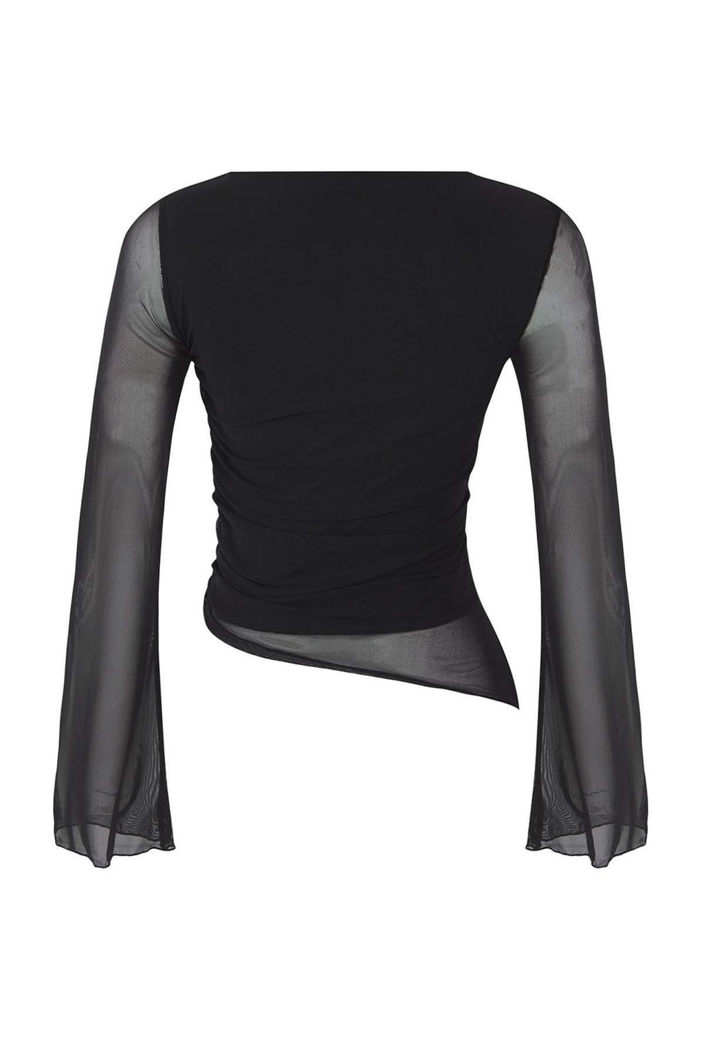 Teen Duz Kay?k Yaka Asimetrik Detayl? Vucuda Oturan Esnek Orme Tul Bluz TWOAW26BZ00128