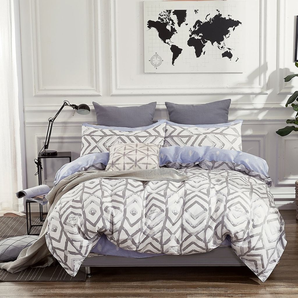 Постельное белье - Поплин Премиум 1410 туман 2-спальный - Luteks фото 2