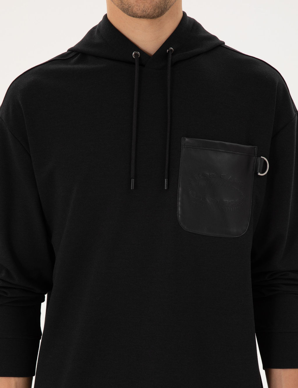 Siyah Comfort Fit Sweatshirt