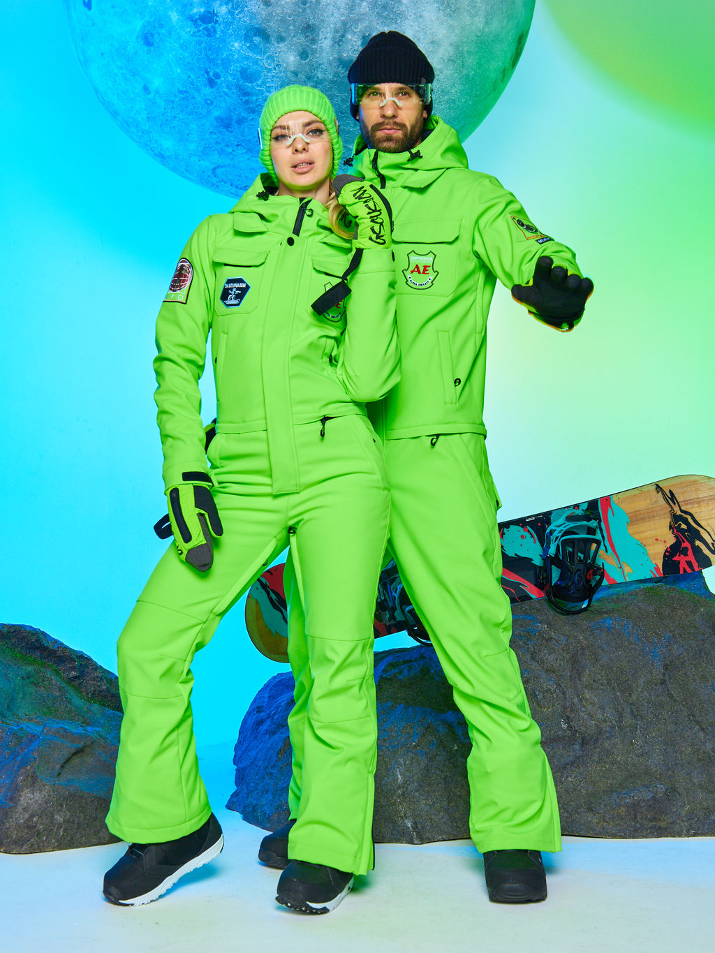 Женский сноубордический горнолыжный комбинезон Alpha Endless Aeternitas 223/2305 FAG - Салатовый  фото 45