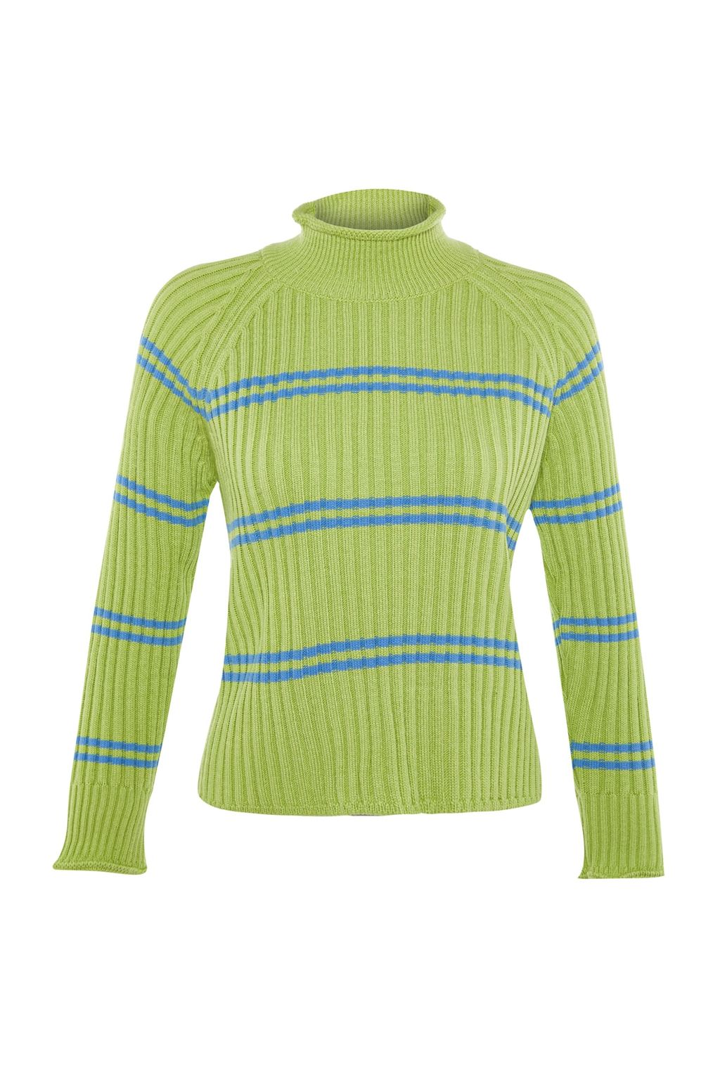 TRENDYOLMILLA Yesil Cizgili Triko Kazak TWOAW23KZ00666