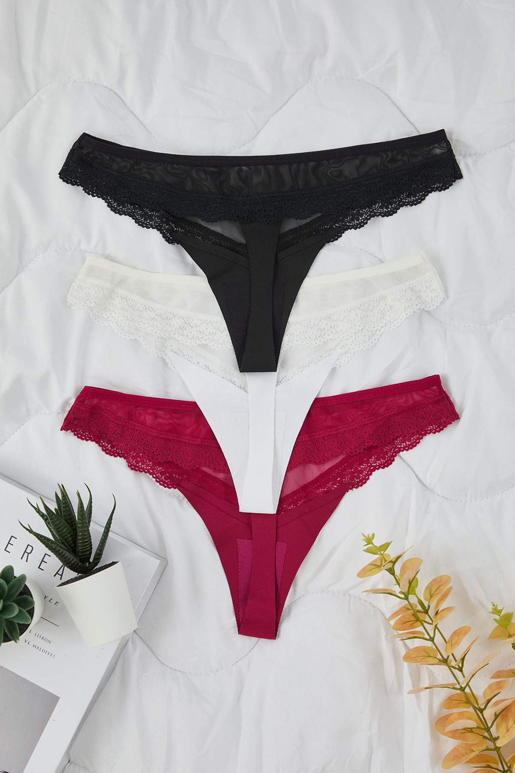 Cok Renkli 3lu Tul Bask?l? Tanga Kulot THMAW26KU00040