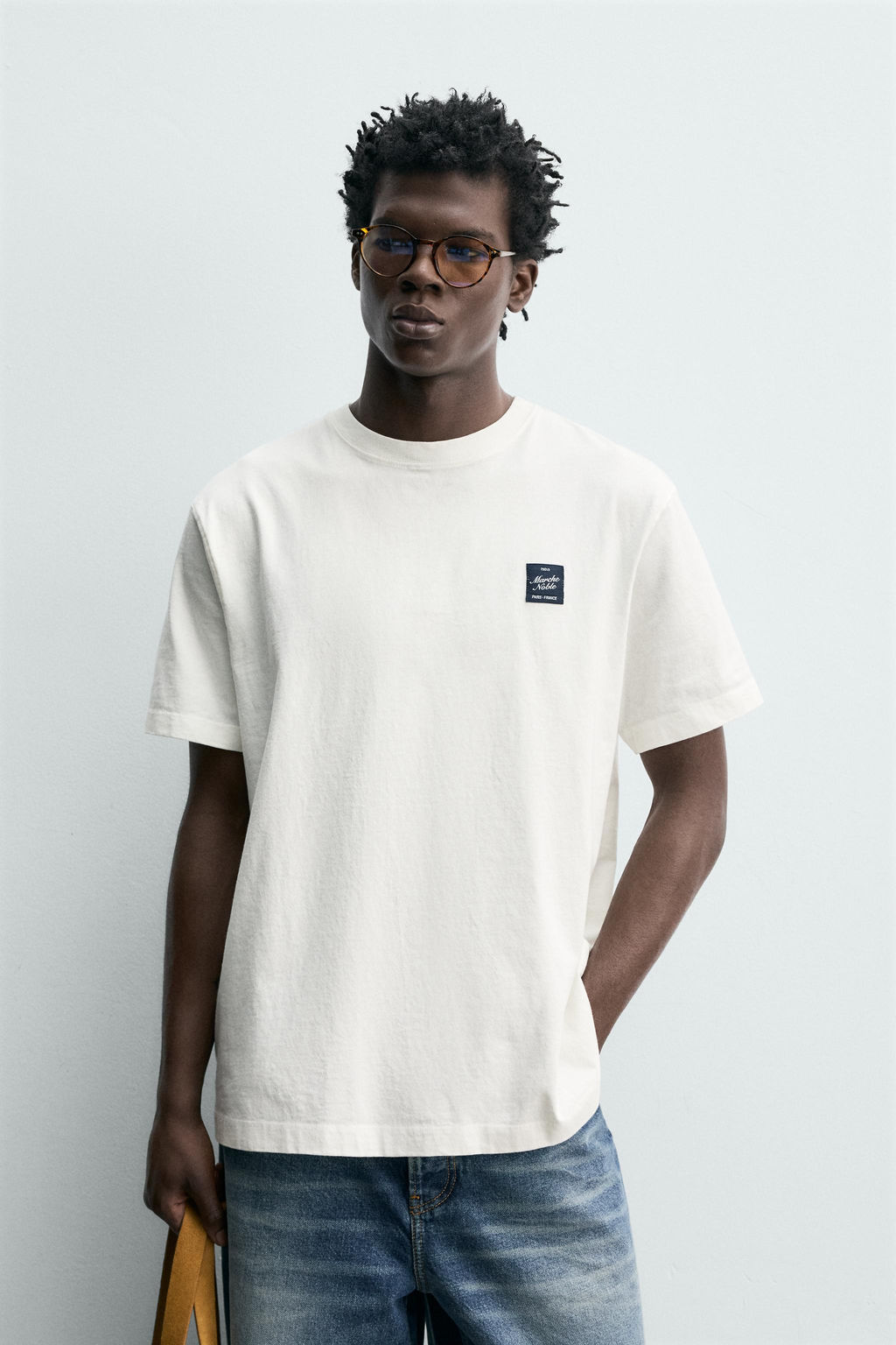 CAMISETA ESTAMPADO CONTRASTE / Beige claro - Zara фото 2