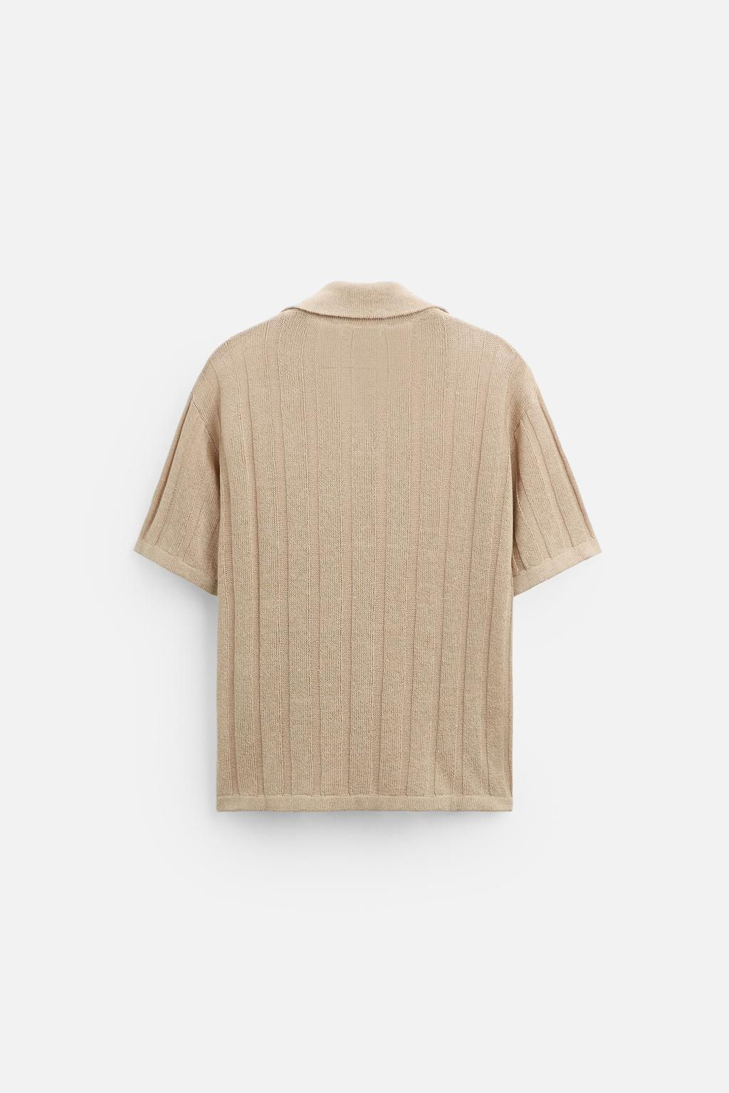 RIBBED KNIT POLO SHIRT - Zara фото 3