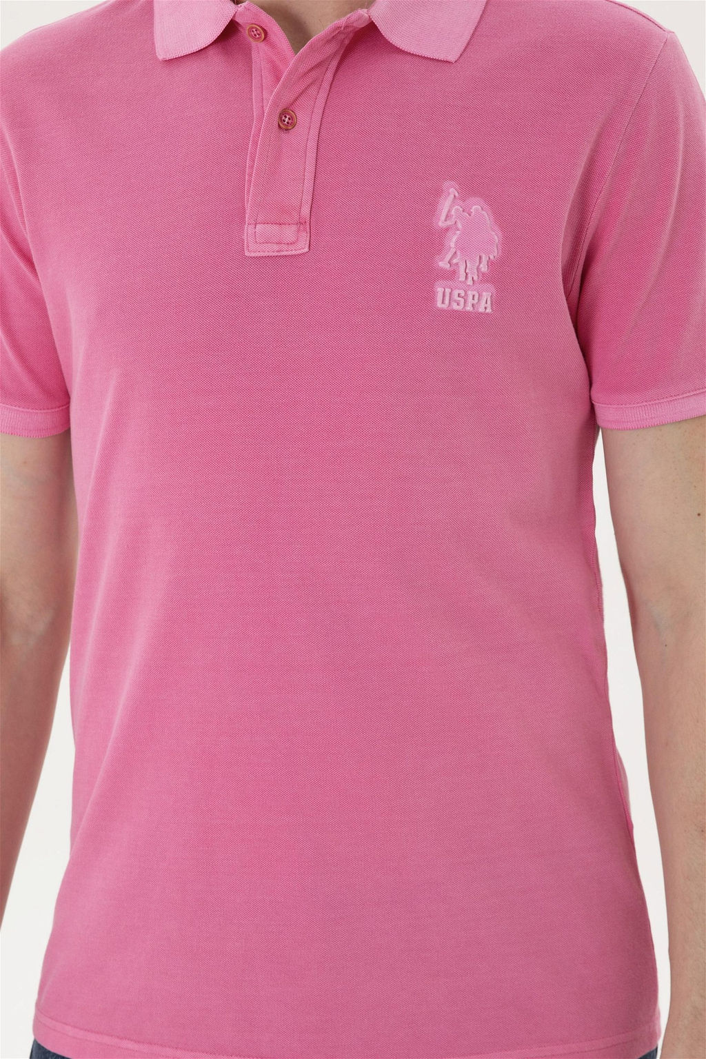 Мужская розовая базовая футболка - U.s. polo assn фото 6