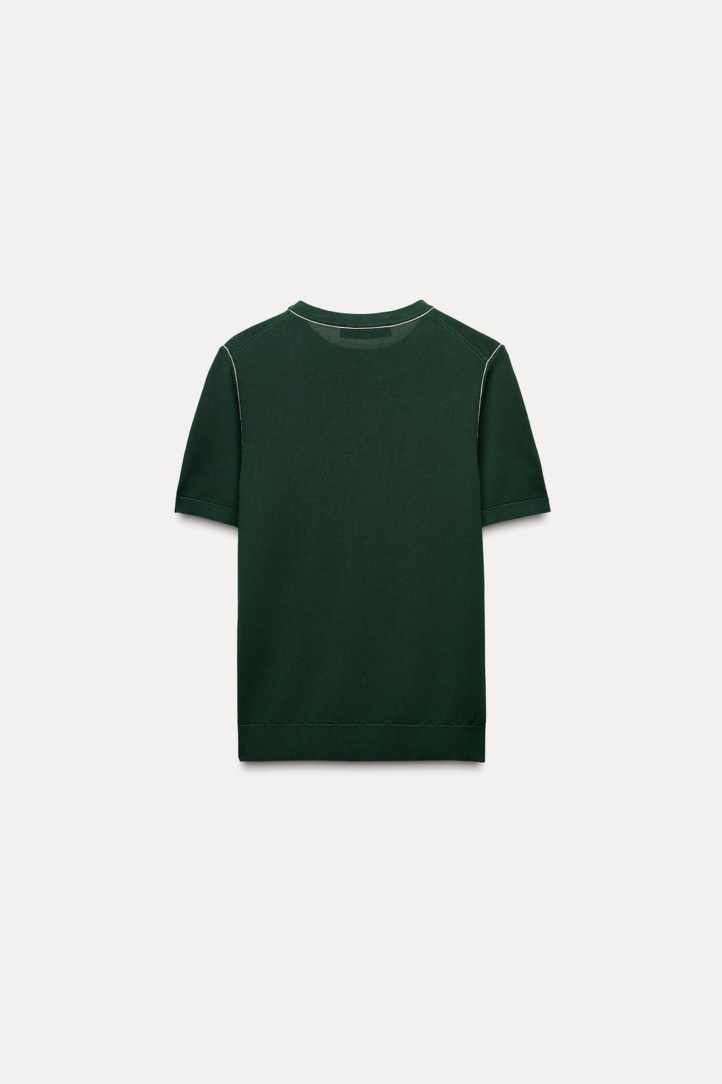 PLAIN KNIT TOP WITH CONTRAST TRIMS - Zara фото 23