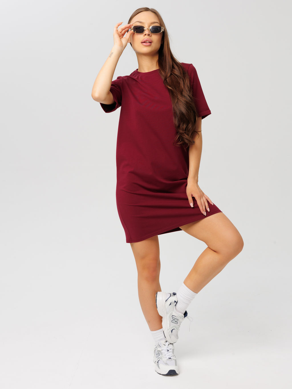 Трикотажное платье LINGEAMO темно-бордовое ВП-05 (28)