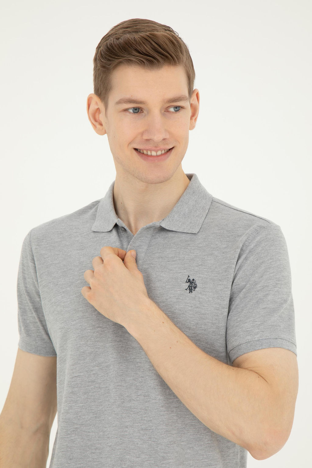 Мужская серая меланжевая базовая футболка - U.s. polo assn фото 9