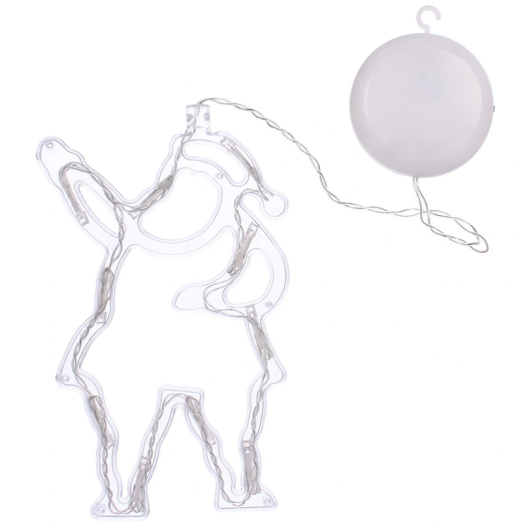 Фигура светодиодная "Дед Мороз" 11х18 см (батарейки 3 ААА), 1 реж., Теплый белый