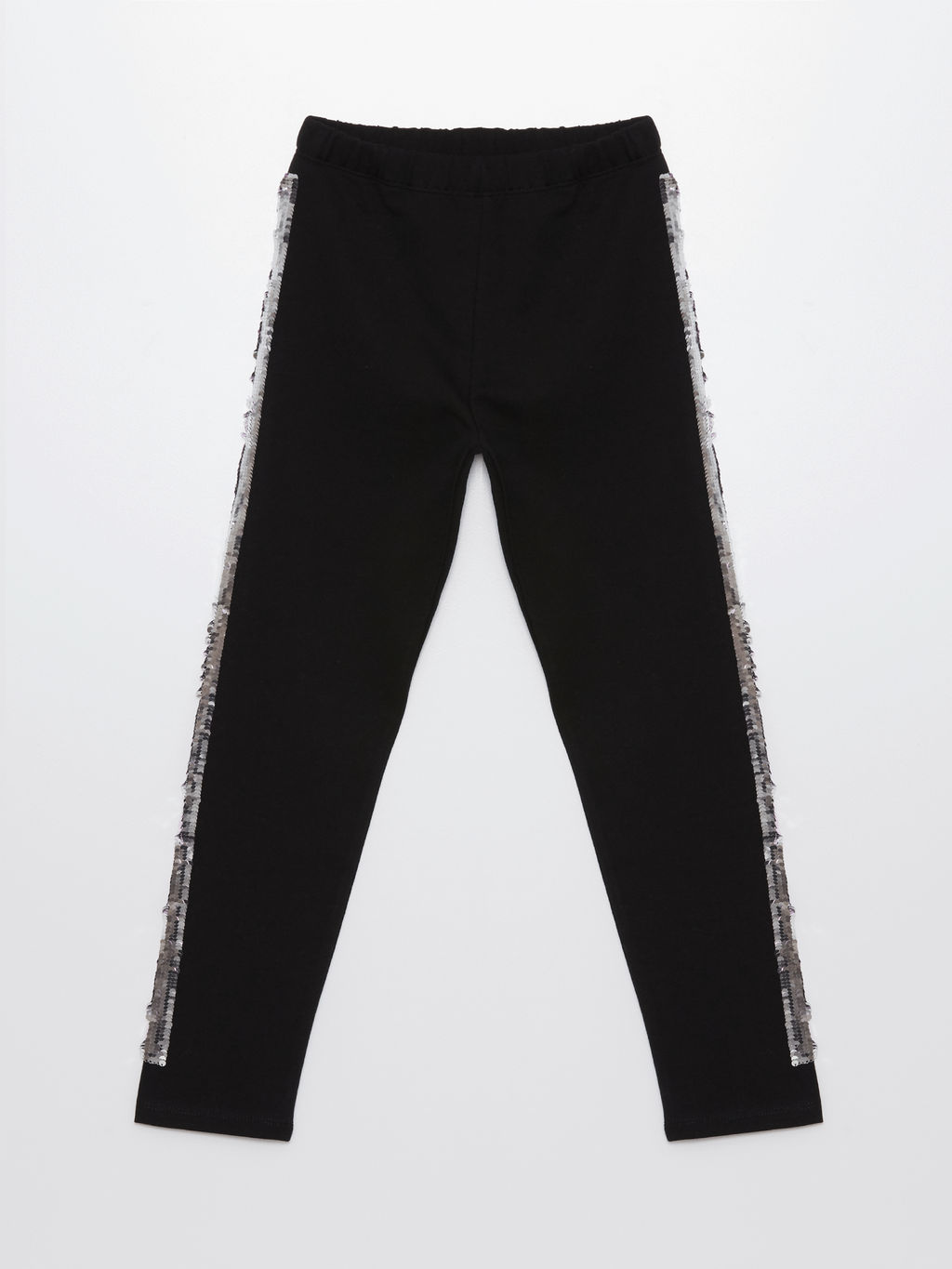 Beli Lastikli ?ift Y?nl? Payetli K?z ?ocuk Tayt