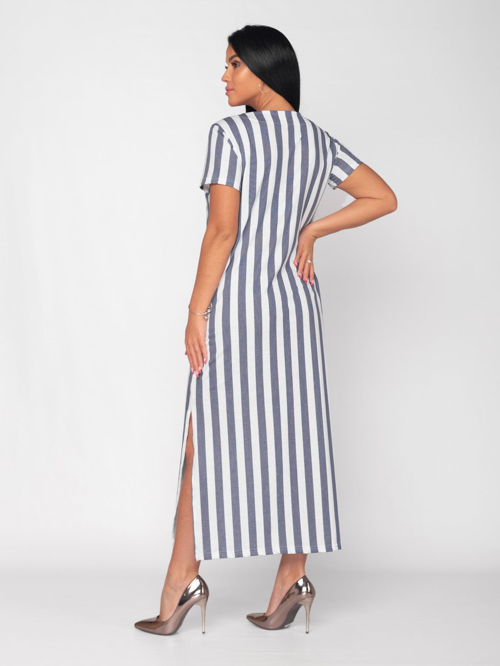 Платье женское кулирка "КЕЛЛИ" индиго С ДЕФЕКТОМ