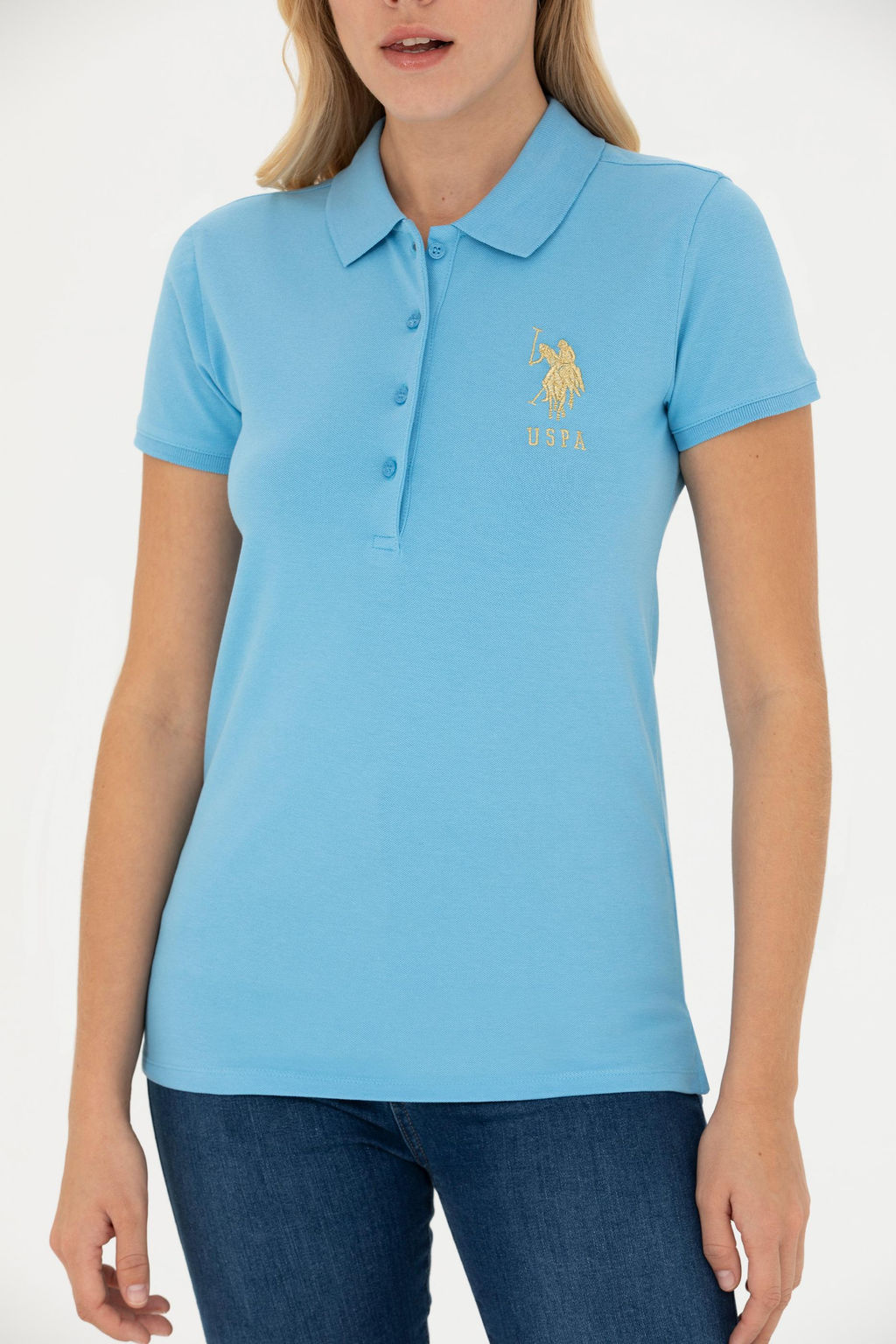 Женская базовая футболка бирюзового цвета - U.s. polo assn фото 13
