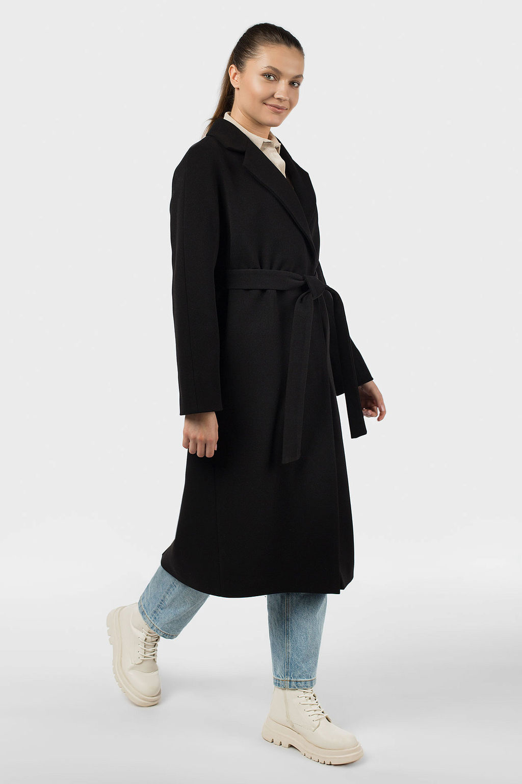Пальто женское демисезонное (пояс) - El podio фото 4