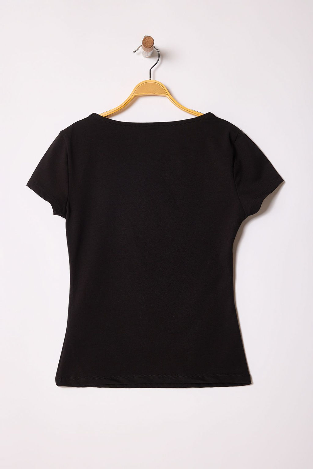 Siyah Kare Yaka Fitted/Vucuda Oturan Orme Bluz TWOSS25BZ00378
