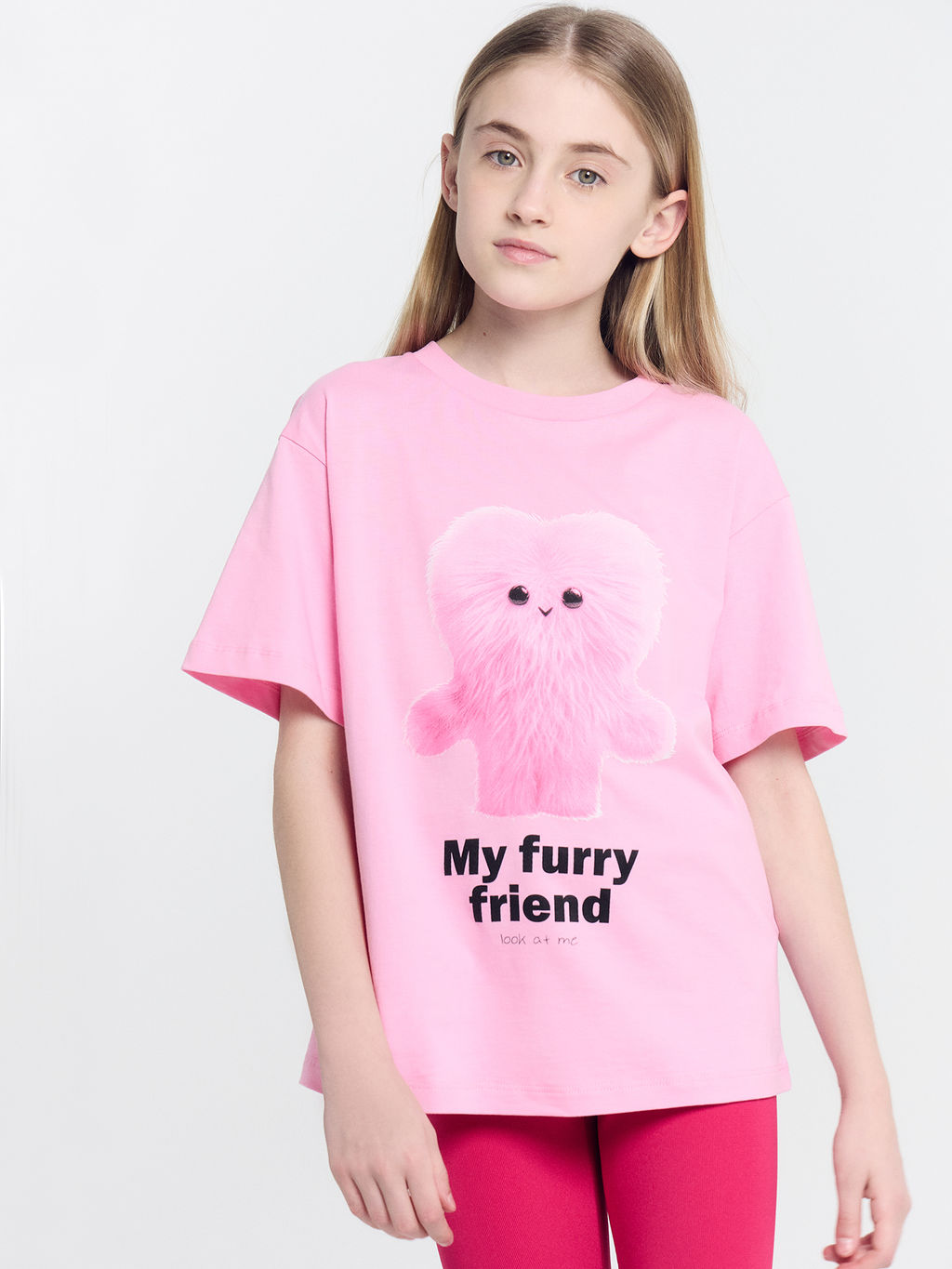 Футболка для девочек розовая с печатью - Mark formelle фото 3