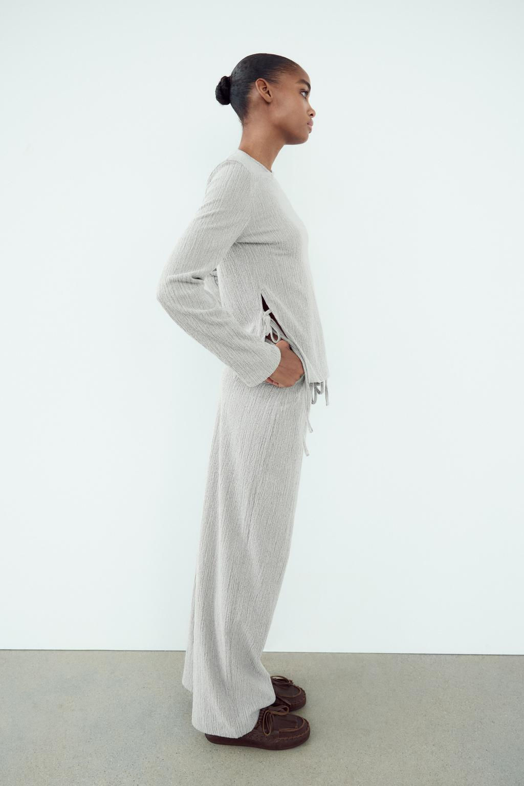 TEXTURED TOP WITH BOW - Zara фото 24