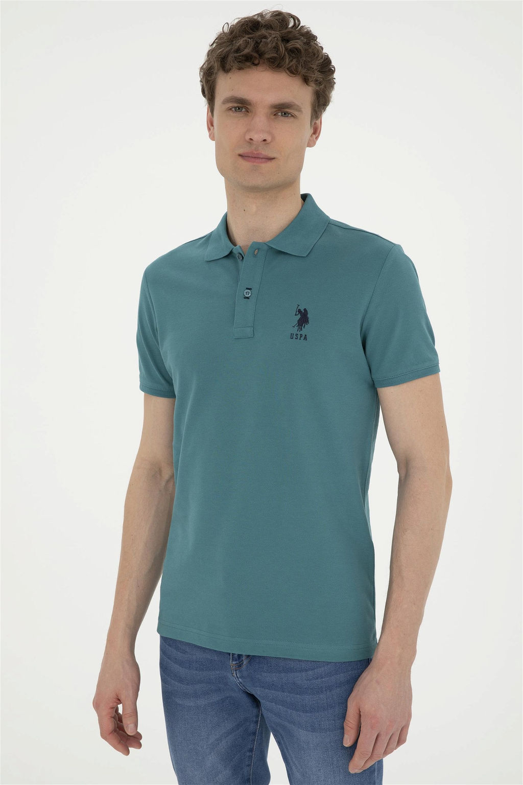 U. S. Polo Assn / Мужская темно-зеленая базовая футболка - U.s. polo assn фото 3