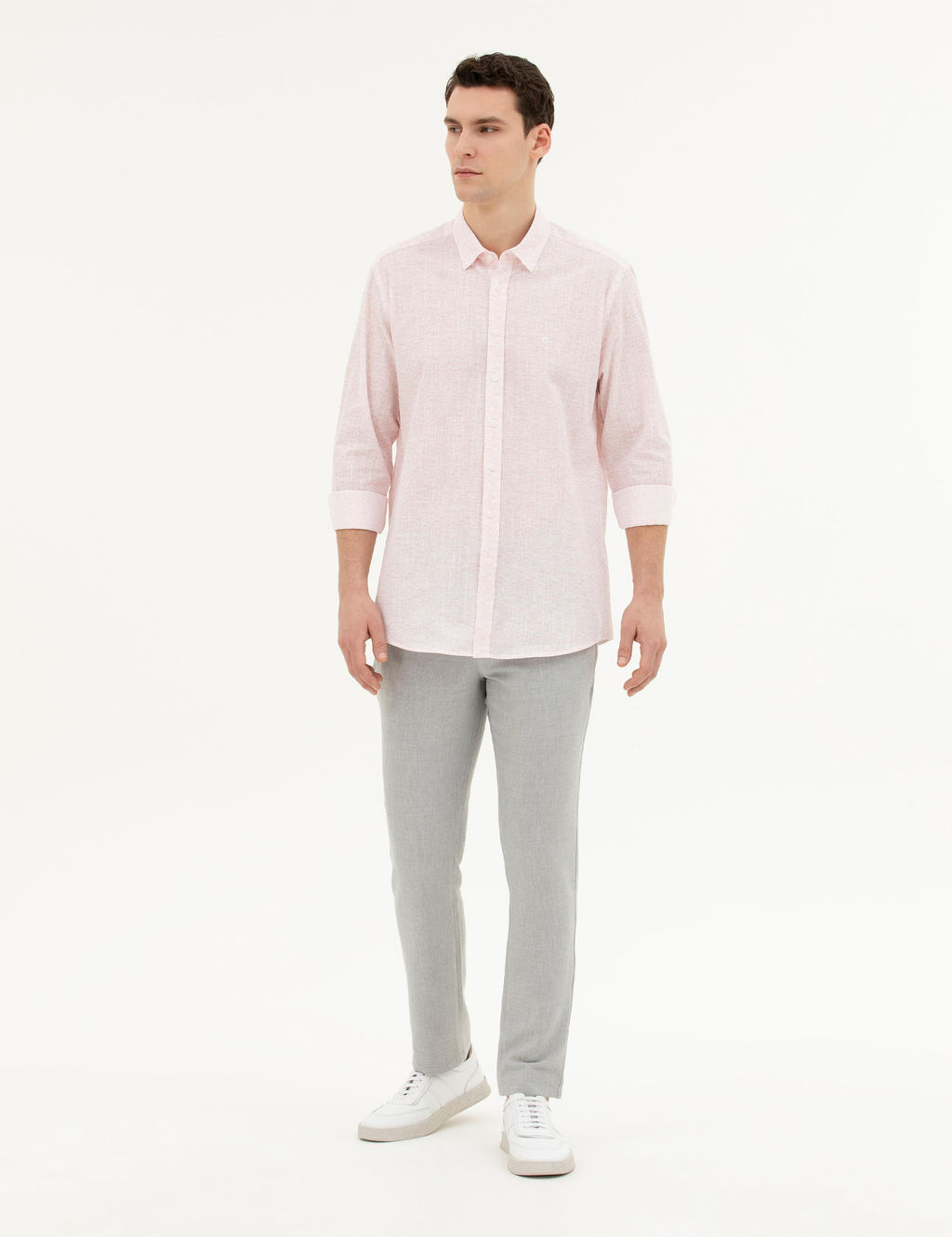 Рубашка Pierre Cardin Acik Pembe Regular Fit светло-розовая