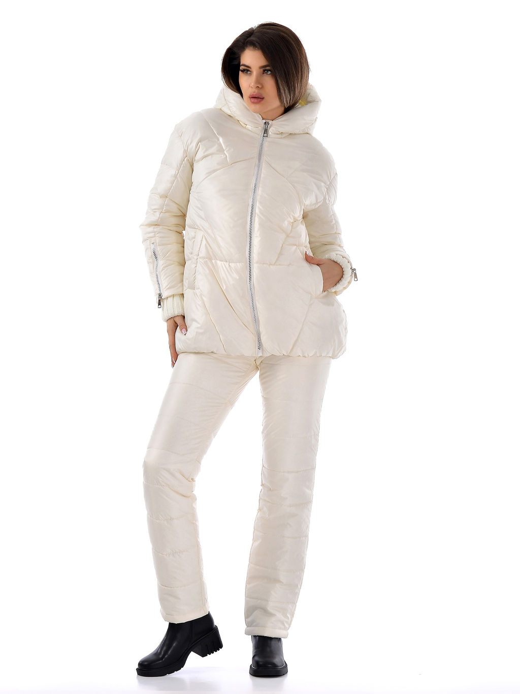 Зимняя куртка с вязанной отделкой - А+б коллекция фото 4