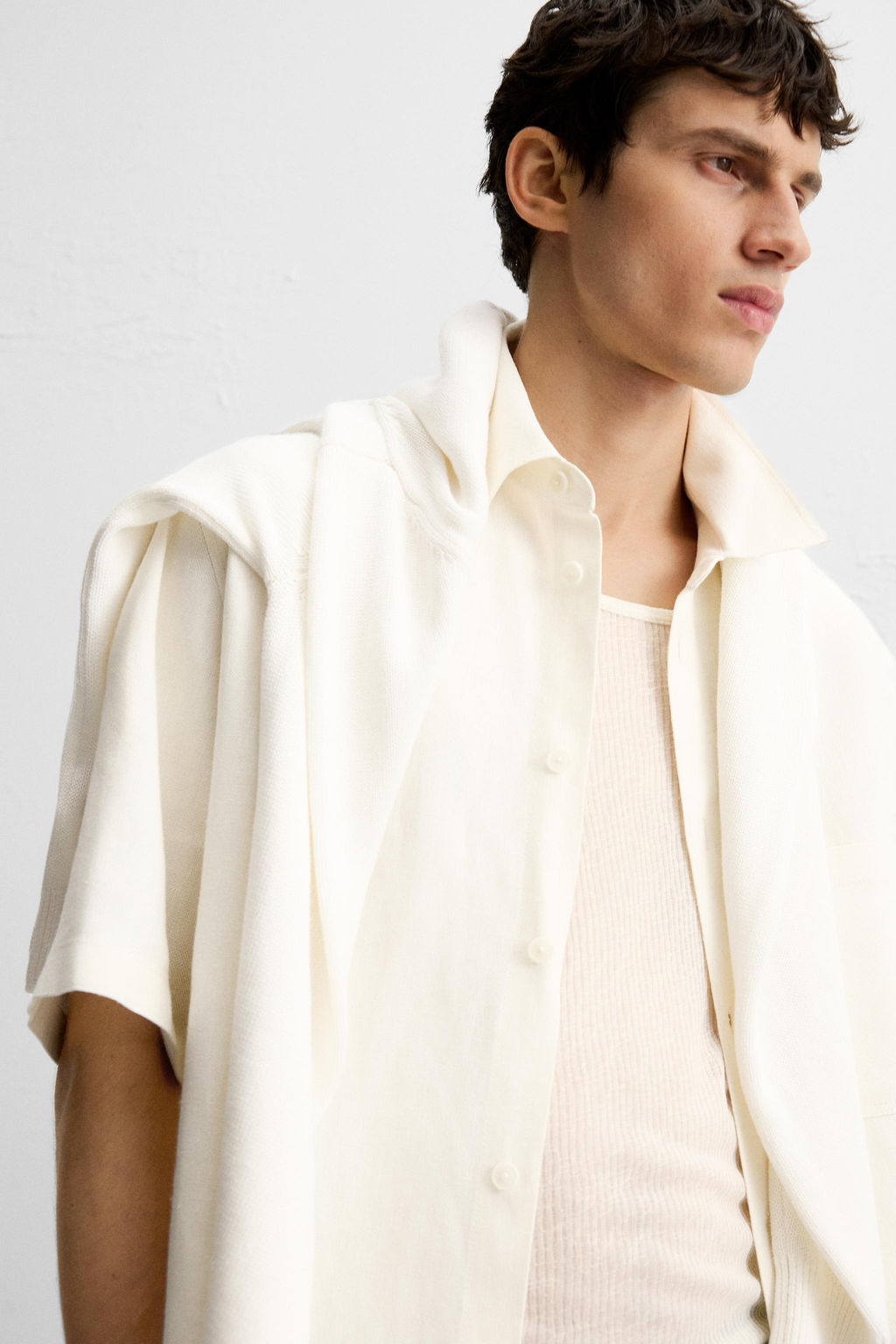 VISCOSE AND JUTE SHIRT - Zara фото 5