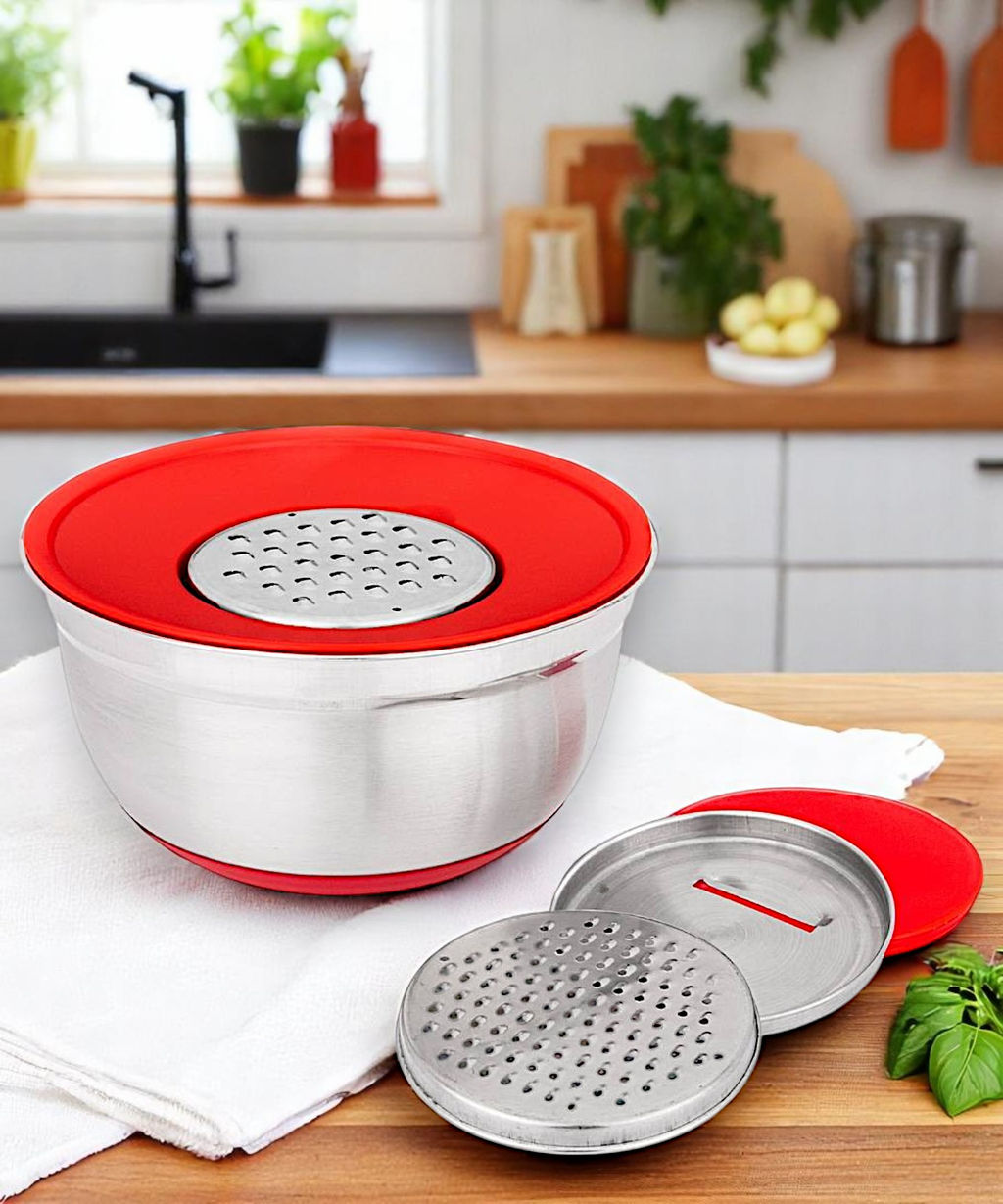 МИСКА AGNESS 6 В 1 С КРЫШКОЙ С 3-МЯ СЪЕМНЫМИ ТЁРКАМИ, 24 СМ, 2,25 Л. ПРОТИВОСКОЛЬЗЯЩЕЕ ДНО  фото 7