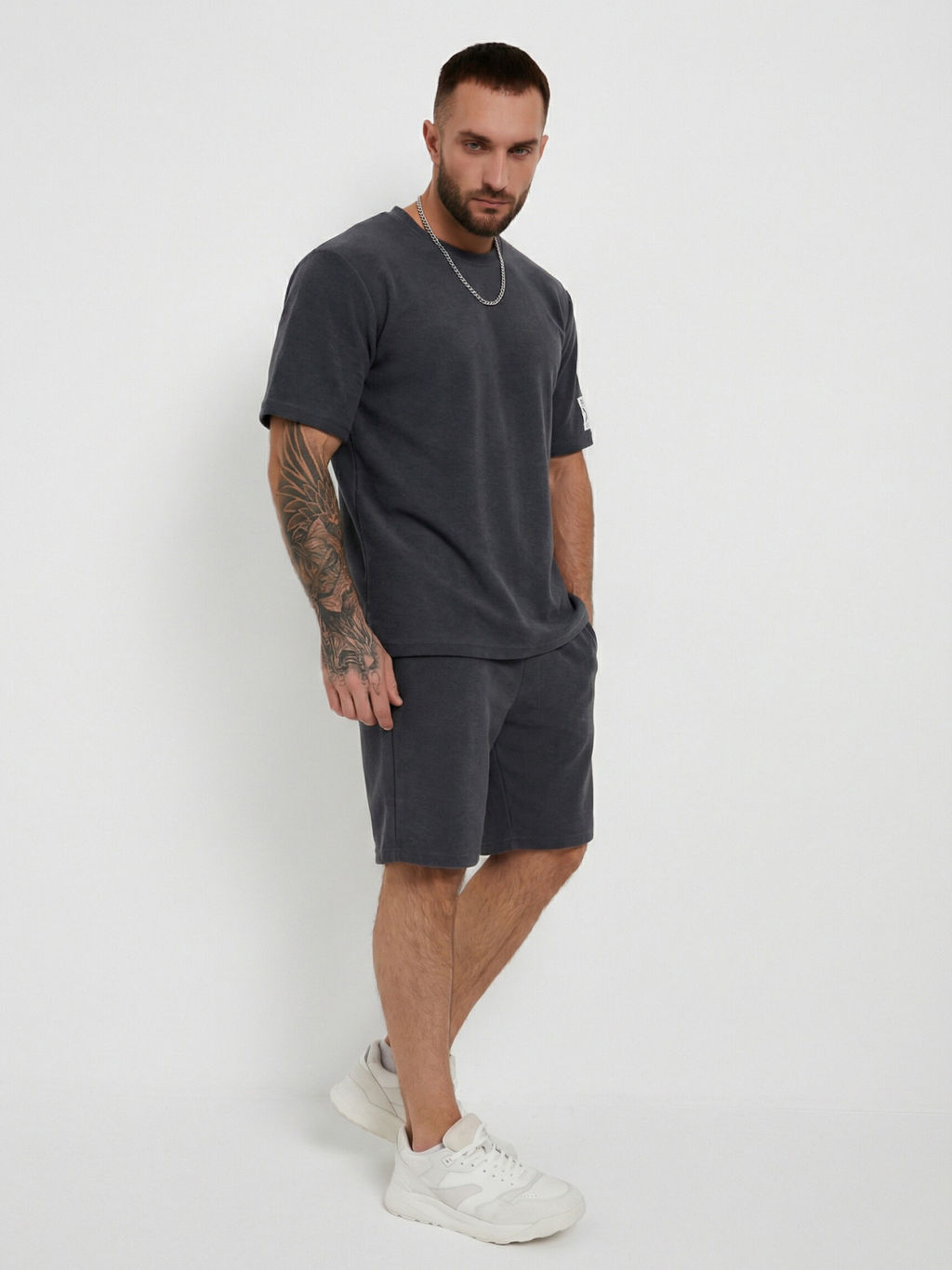 Костюм мужской махра "АНТОНИО" ГРАФИТ