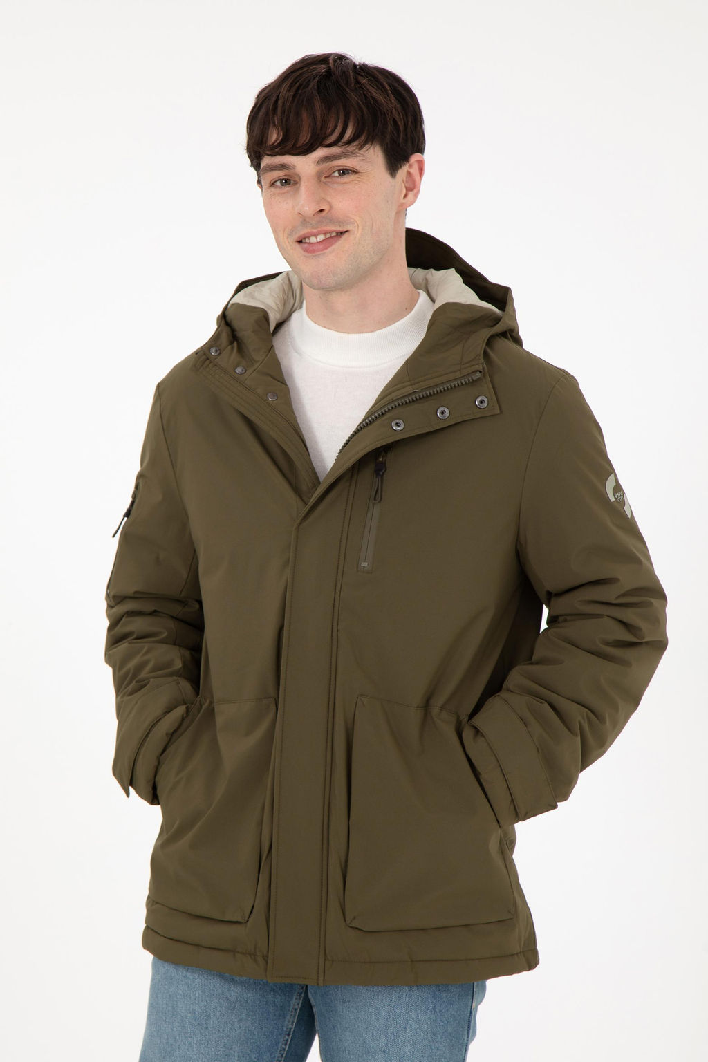 Мужское пальто цвета хаки Неожиданная скидка в корзине - U.s. polo assn фото 3