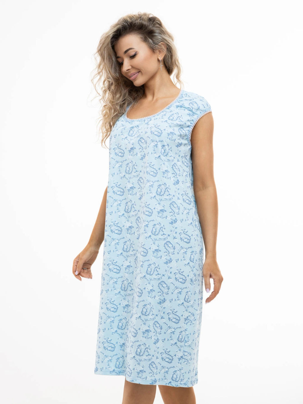 Ночная сорочка женская, цвет голубой