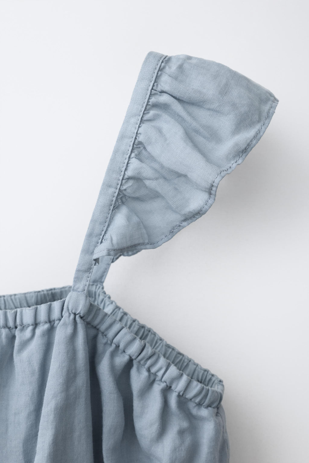 TOP CROPPED 100% RAMIO / Azul / Gris - Zara фото 3