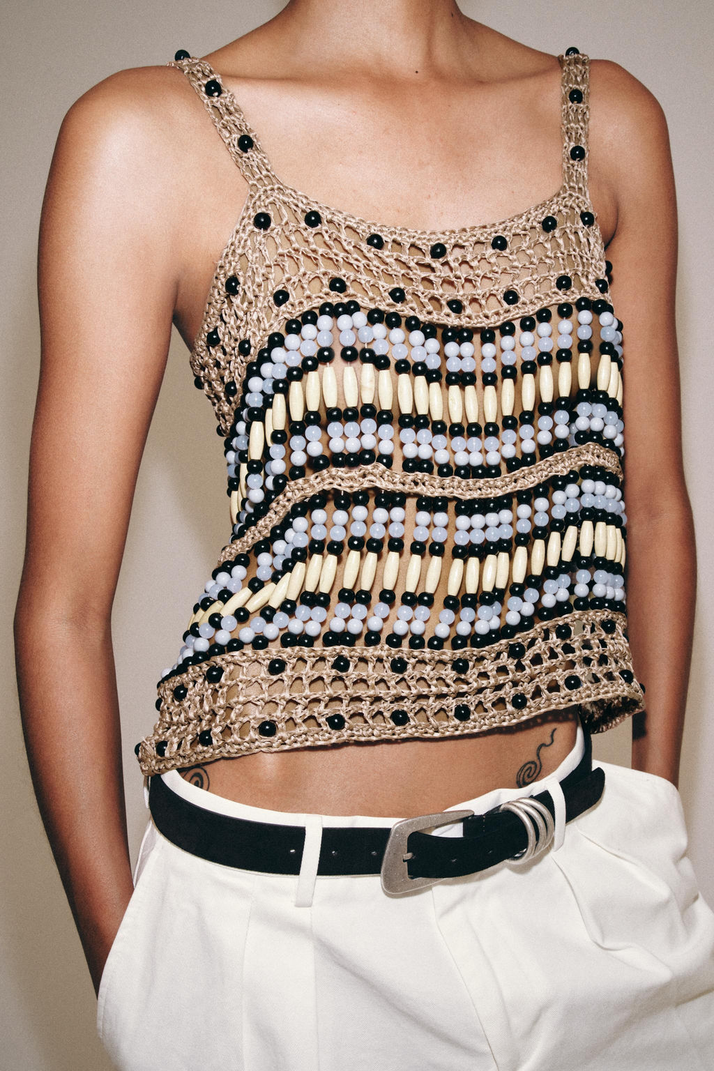 TOP PUNTO ABALORIOS / Beige - Zara фото 2