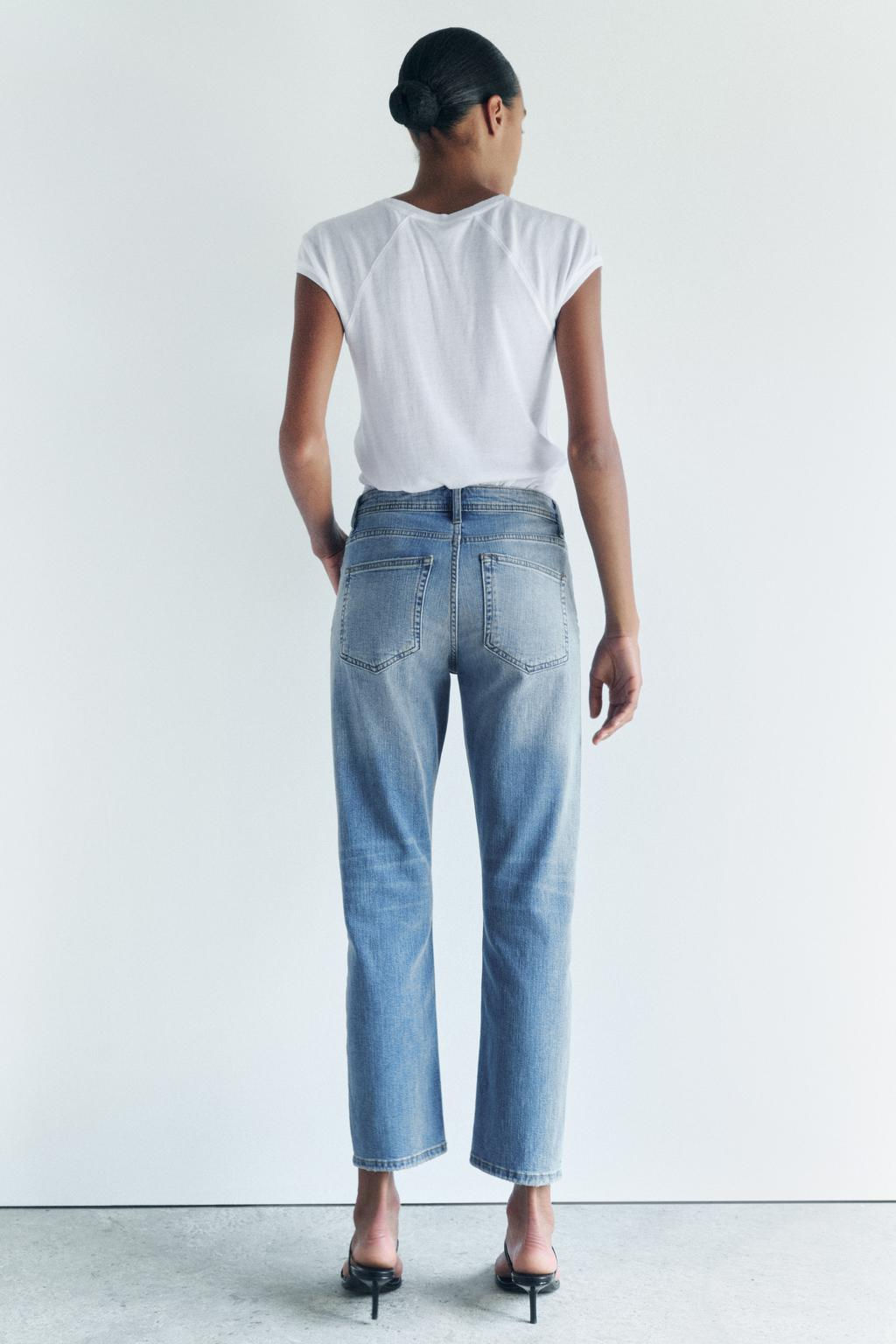 ZW COLLECTION RELAXED SLIM FIT MID-RISE JEANS - Zara фото 7