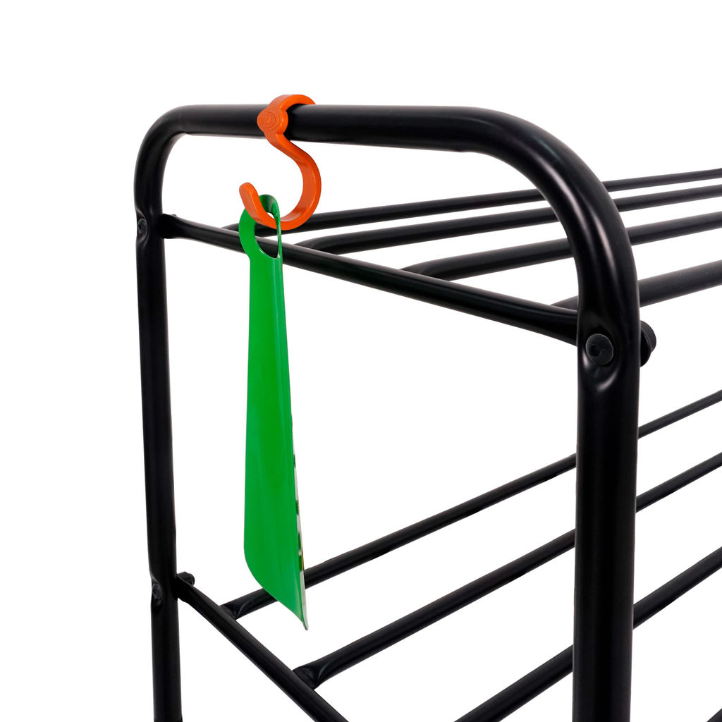 Подставка для обуви 2-полочная металл."Альфа 32" 87х30х40см черная