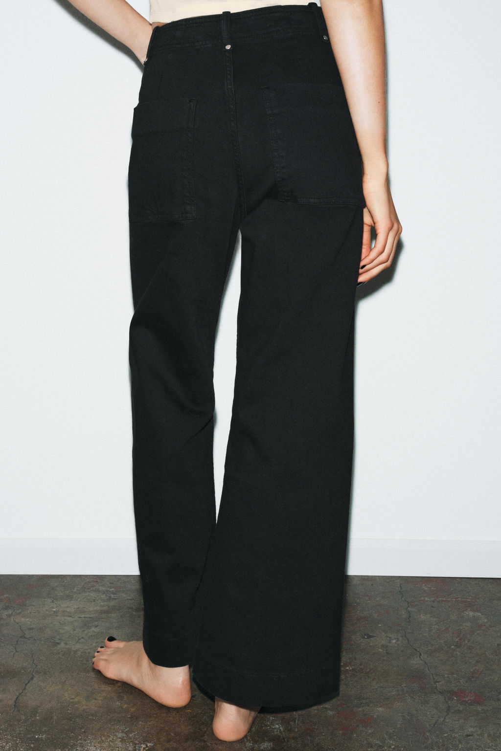 JEANS ZW COLLECTION TAILORED WIDE LEG TIRO ALTO / Negro - Zara фото 14