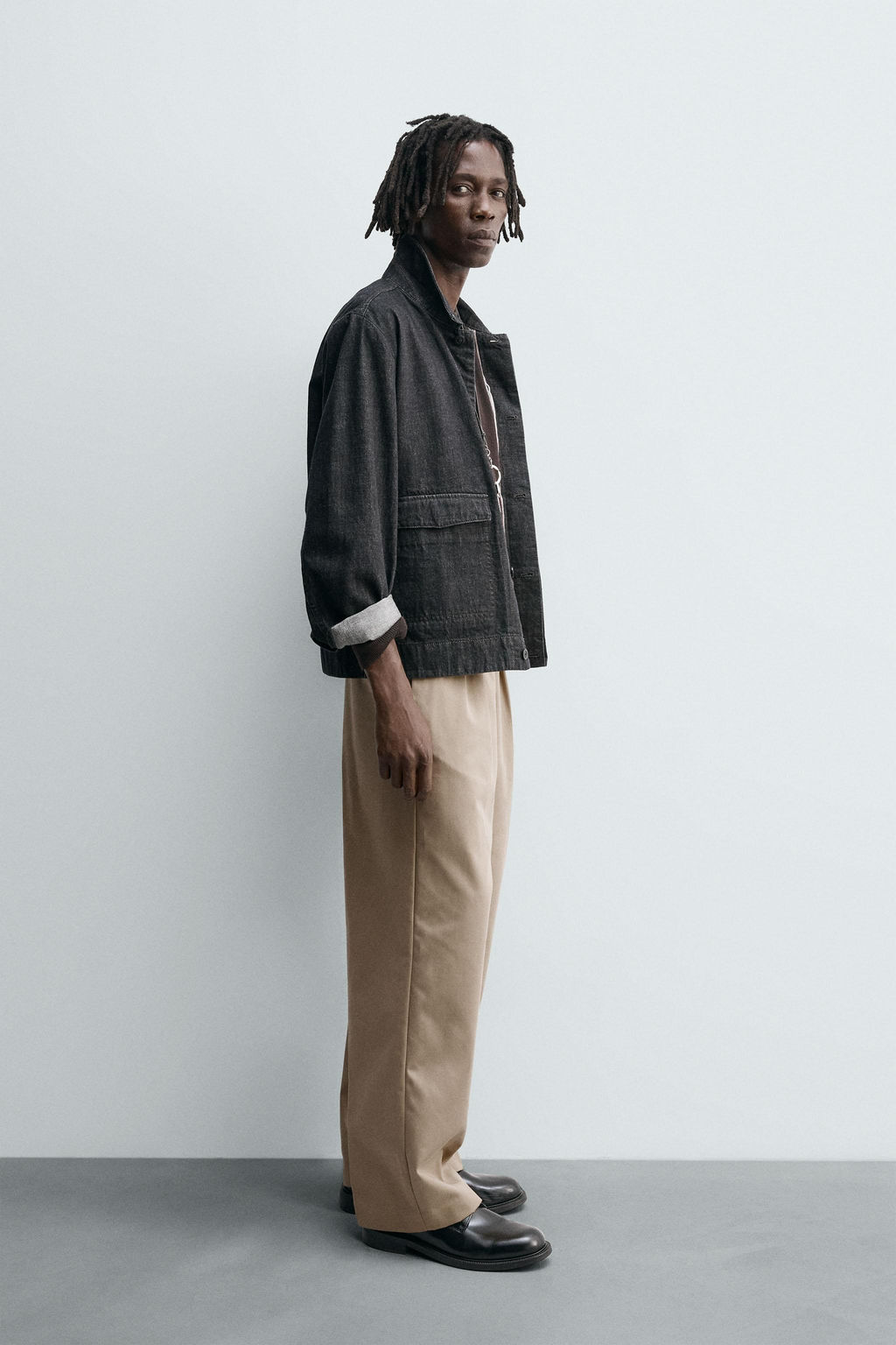 RELAXED FIT PLEATED TROUSERS - Zara фото 4
