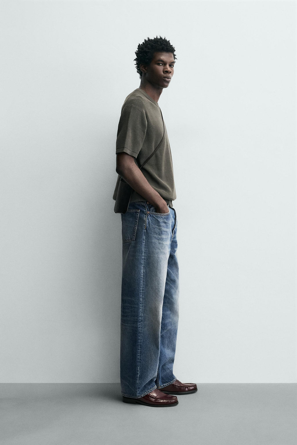 CAMISETA PUNTO PERLADO / Gris oscuro