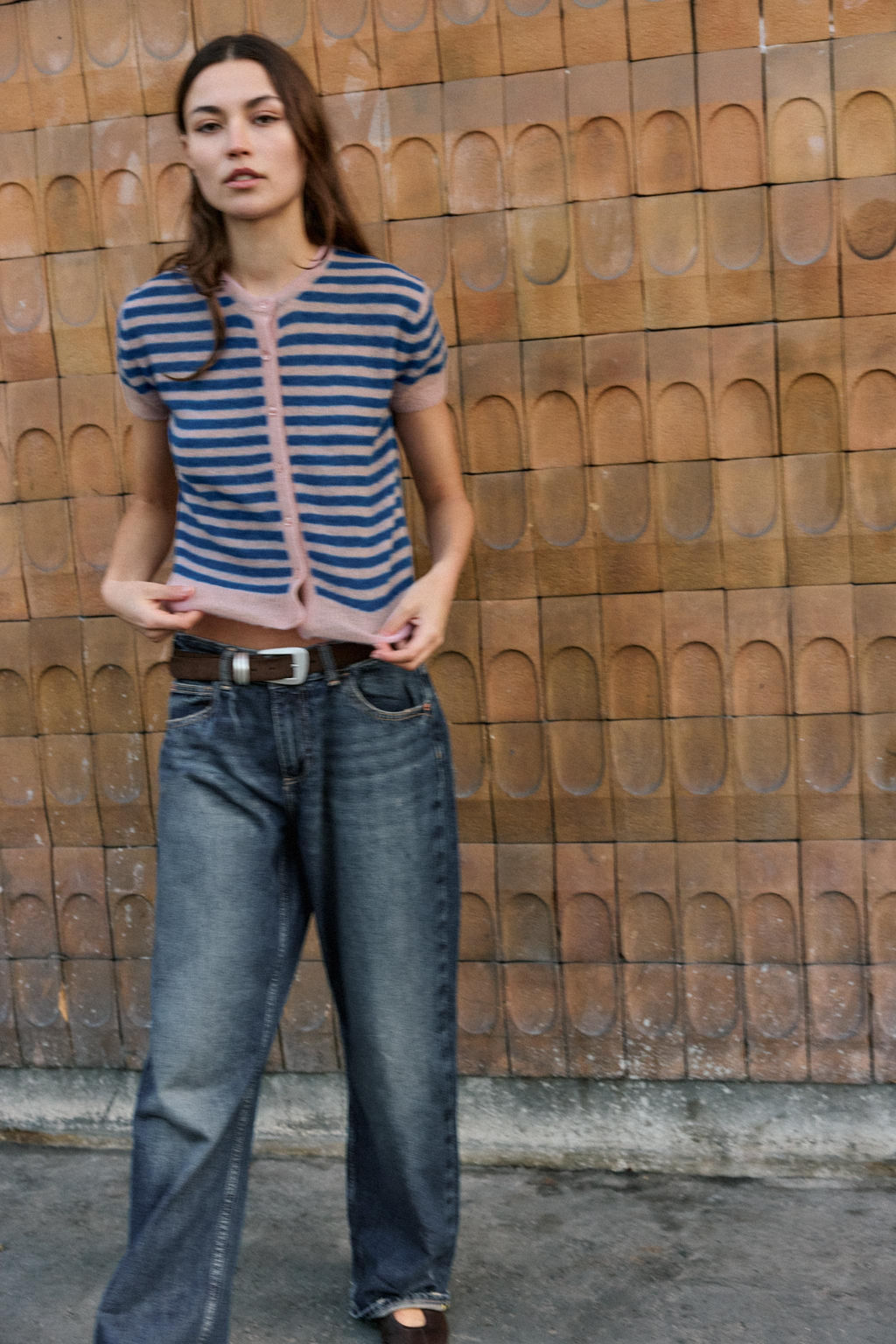 STRIPED WOOL BLEND JACKET