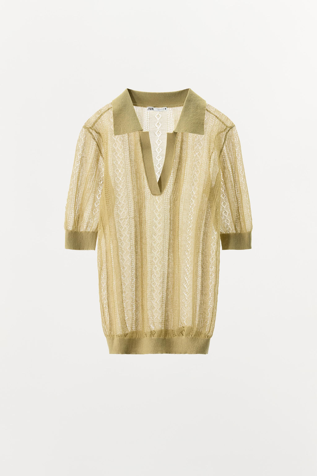 CUTWORK KNIT POLO TOP - Zara фото 3